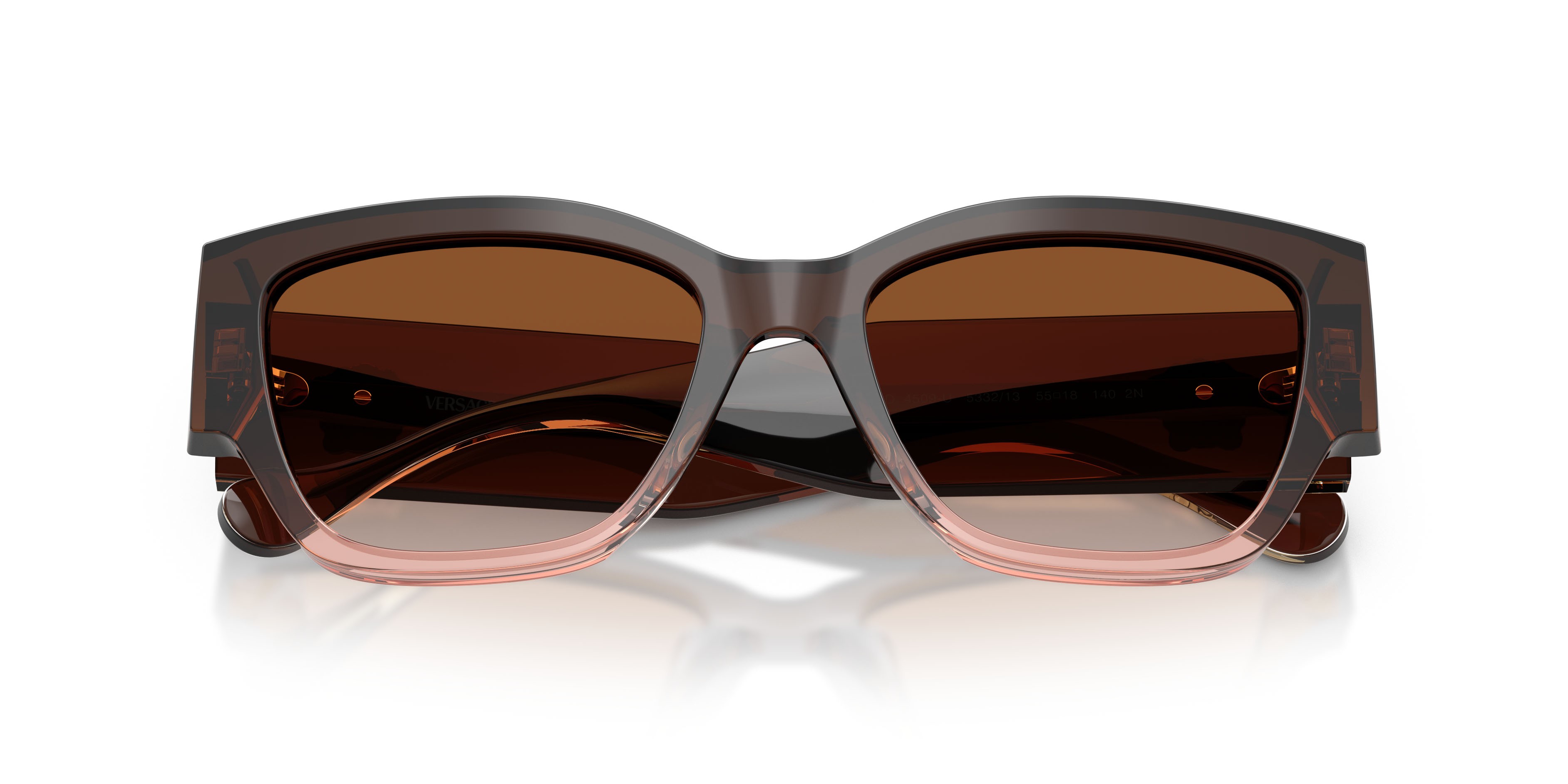 Occhiali da sole Versace VE 4509U (533213) colore marrone sfumato forma cat eye lenti marrone sfumato