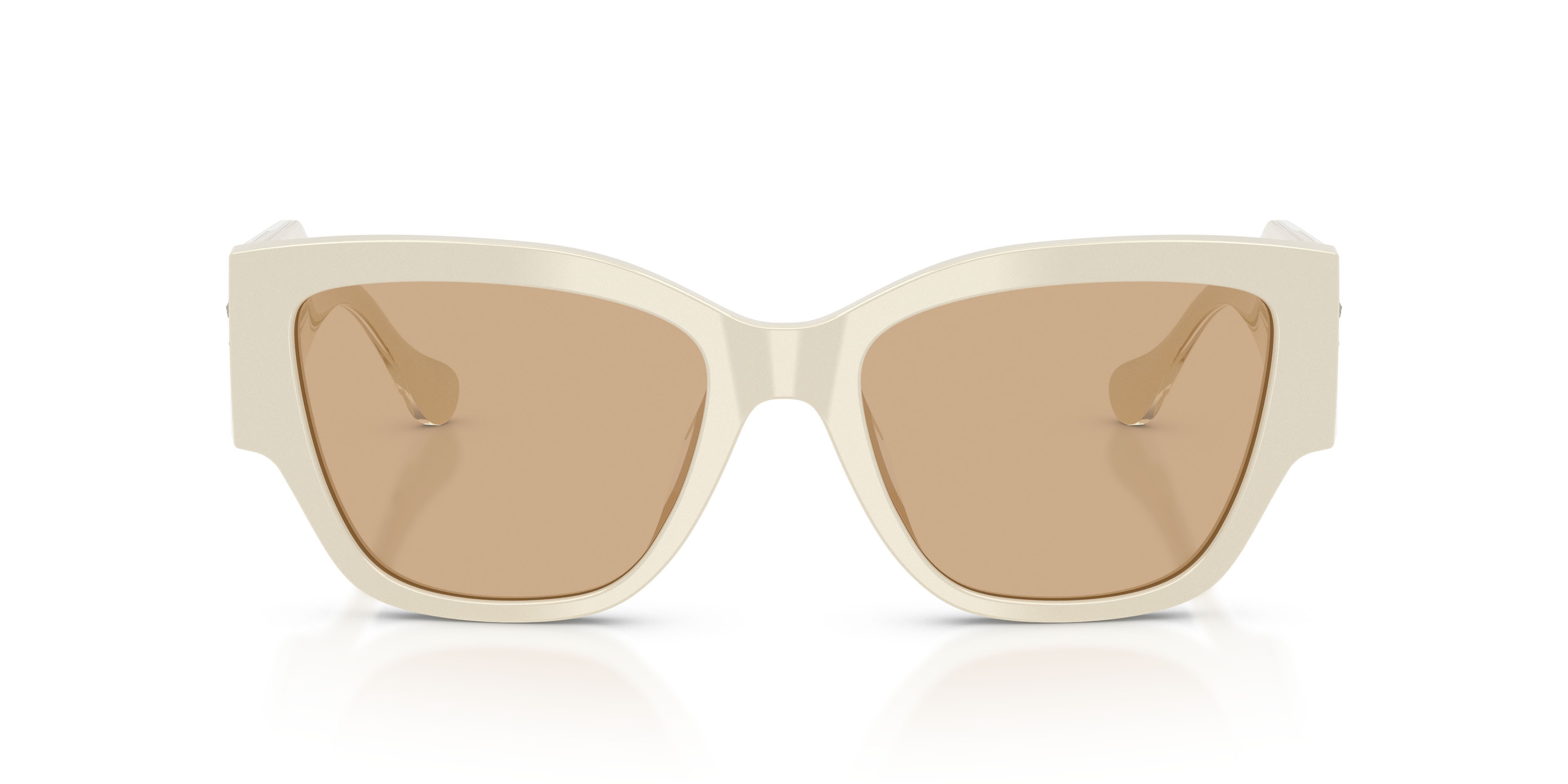 Occhiali da sole Versace VE 4509U (5541/8) colore white talc forma cat eye lenti giallo chiaro