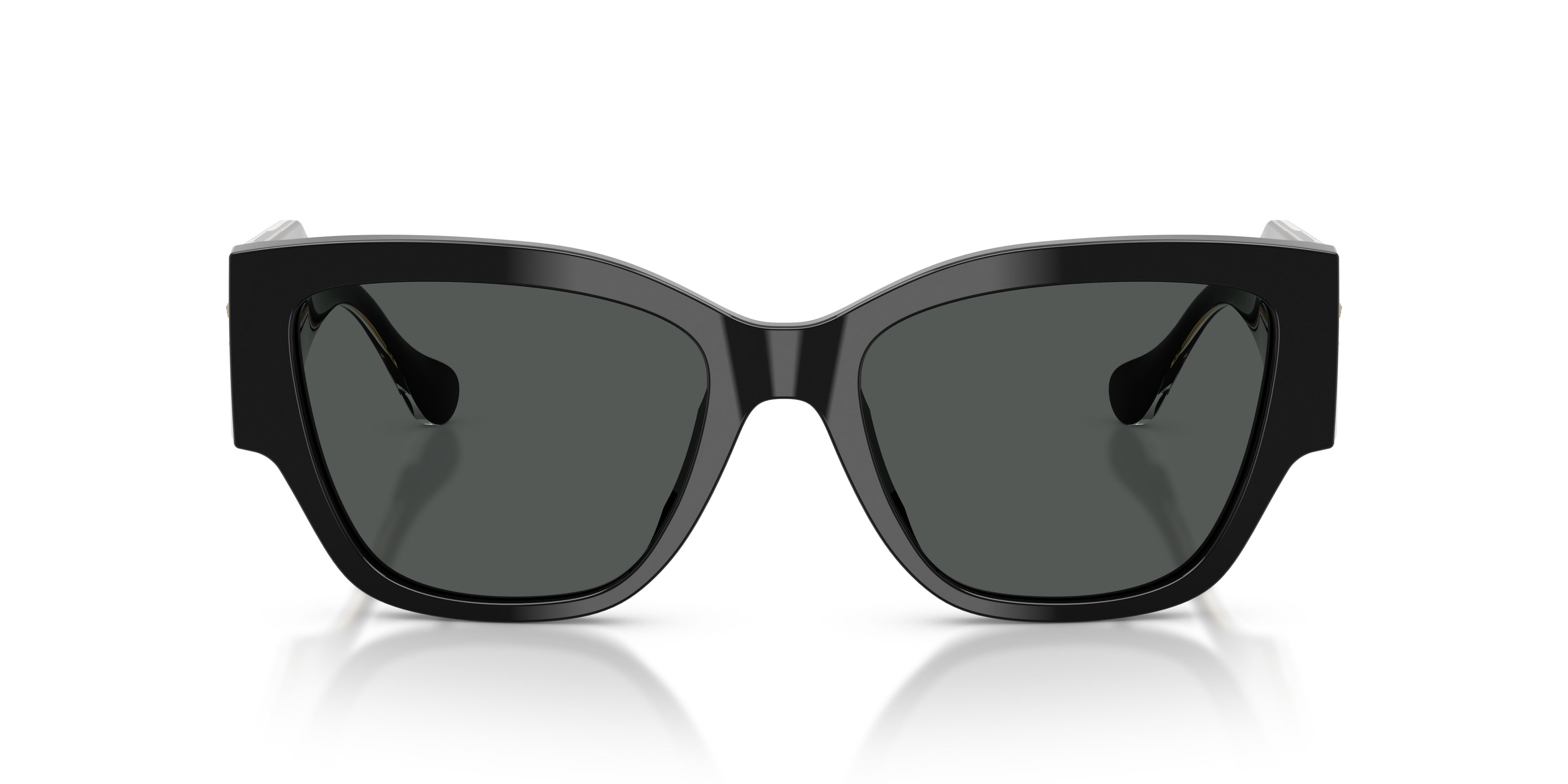 Occhiali da sole Versace VE 4509U (GB1/87) colore nero forma cat eye lenti grigio scuro