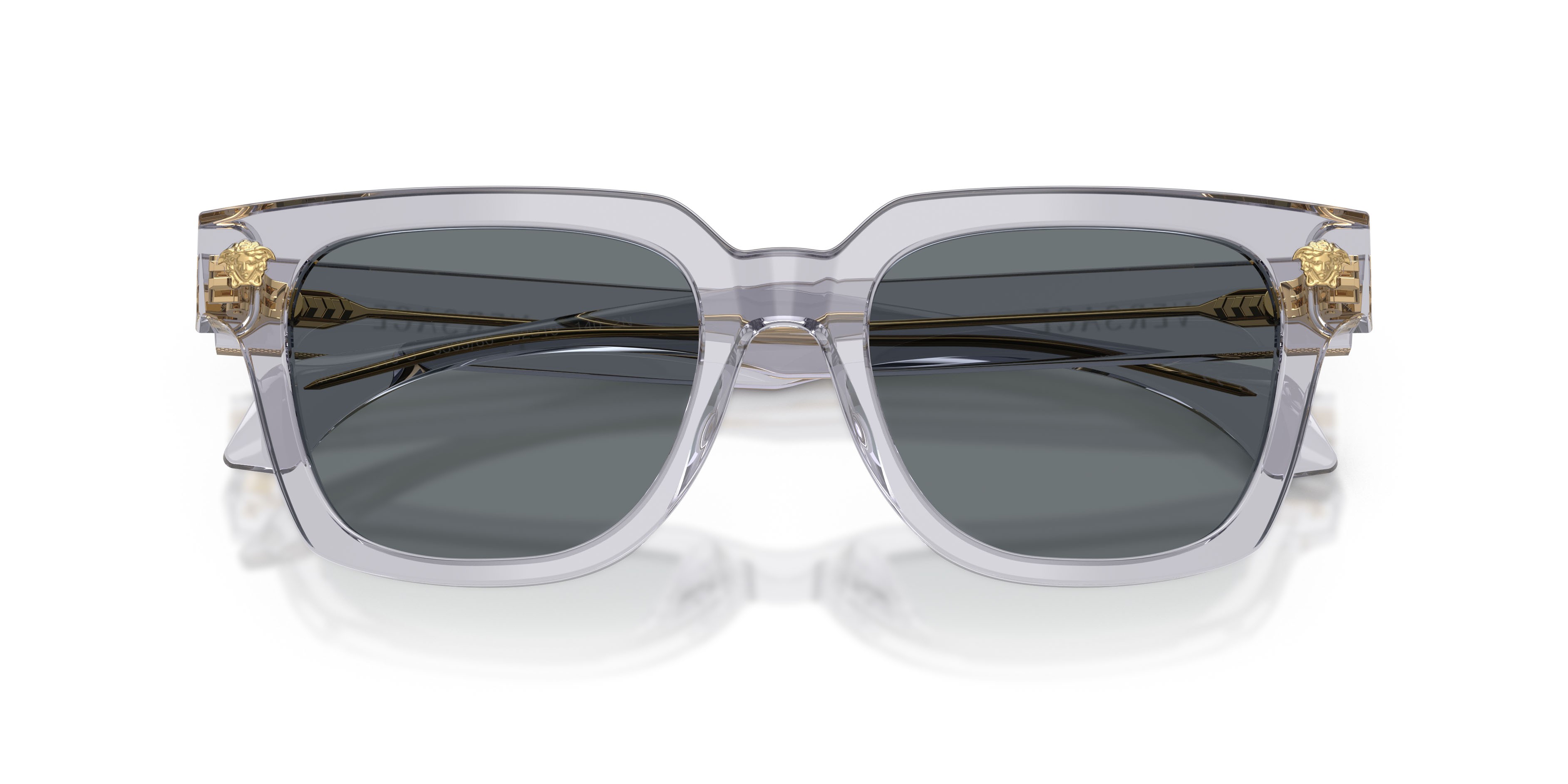Sunglasses Versace VE 4510U (530580) color grigio trasparente shape square lenses blu scuro