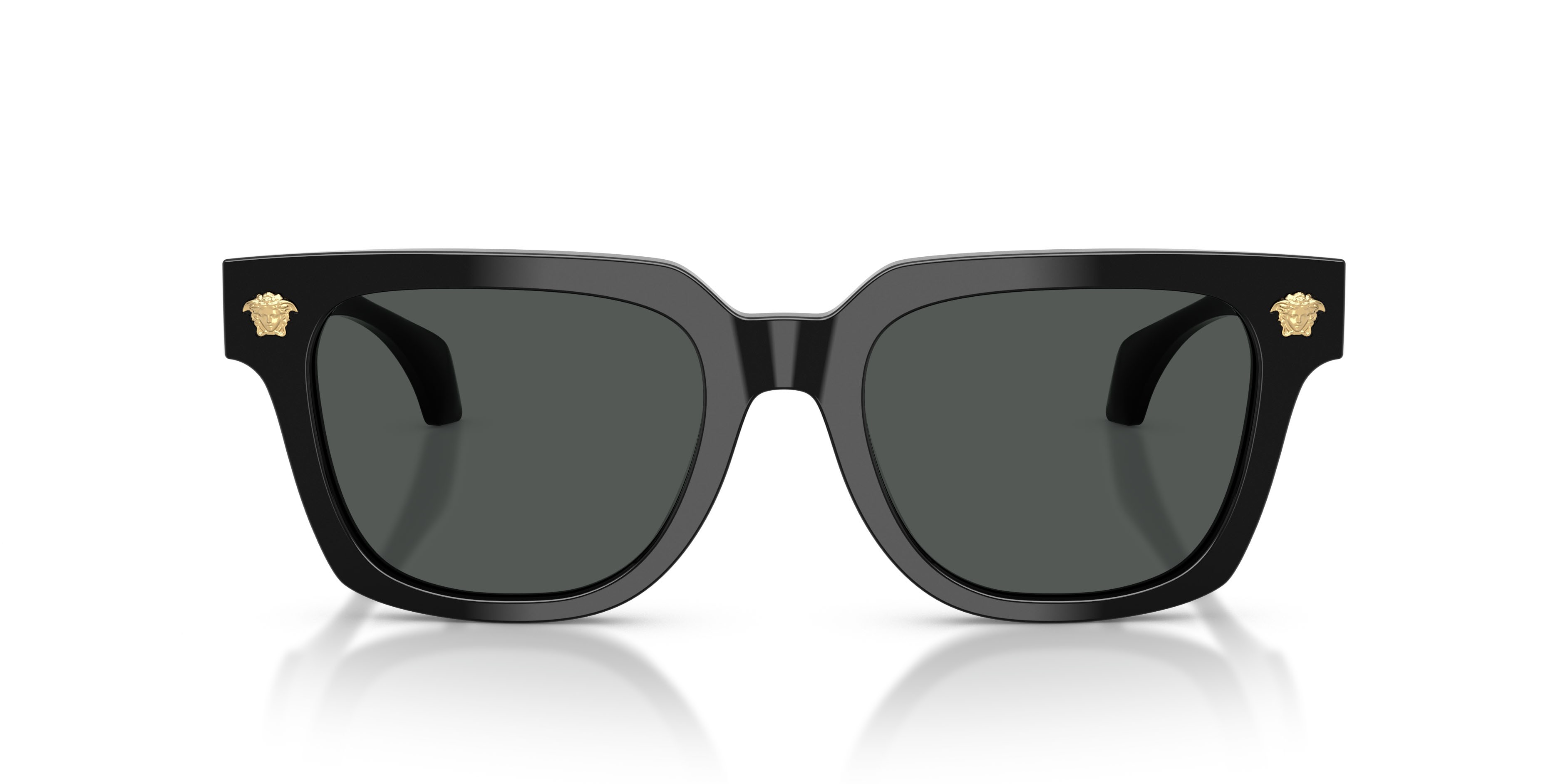 Occhiali da sole Versace VE 4510U (GB1/87) colore nero forma quadrato lenti grigio scuro