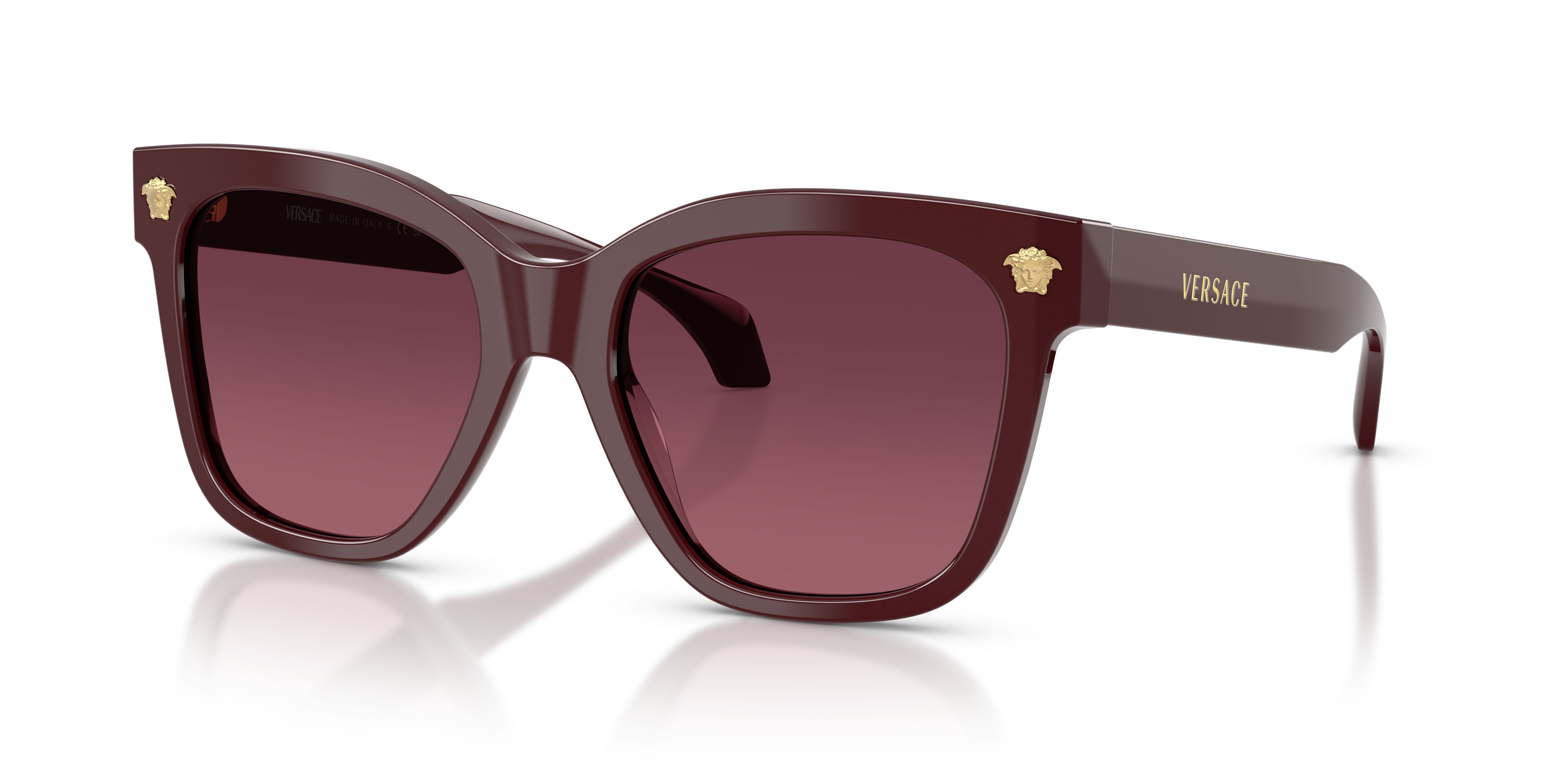 Occhiali da sole Versace VE 4511 (5381F4) colore bordeaux forma quadrato lenti viola sfumato