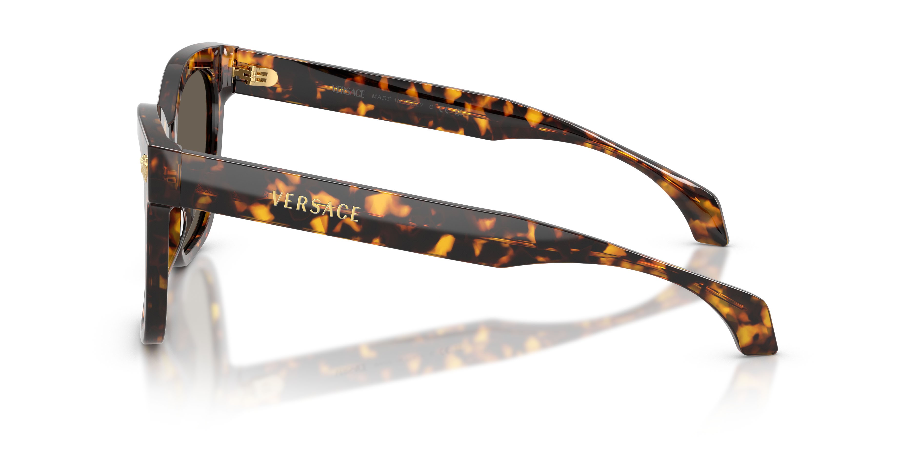 Occhiali da sole Versace VE 4511 (5514/3) colore havana giallo forma quadrato lenti marrone