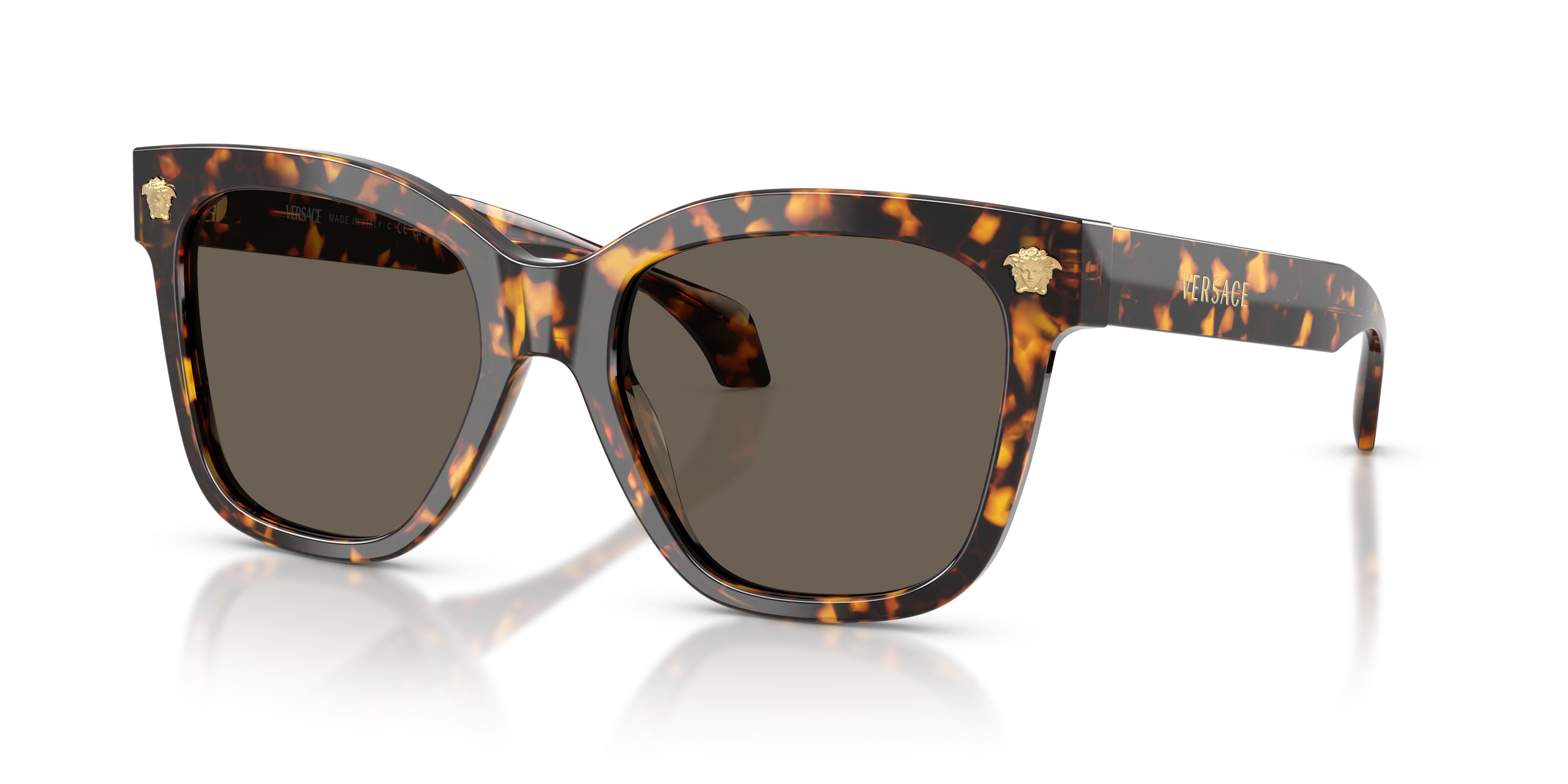 Occhiali da sole Versace VE 4511 (5514/3) colore havana giallo forma quadrato lenti marrone