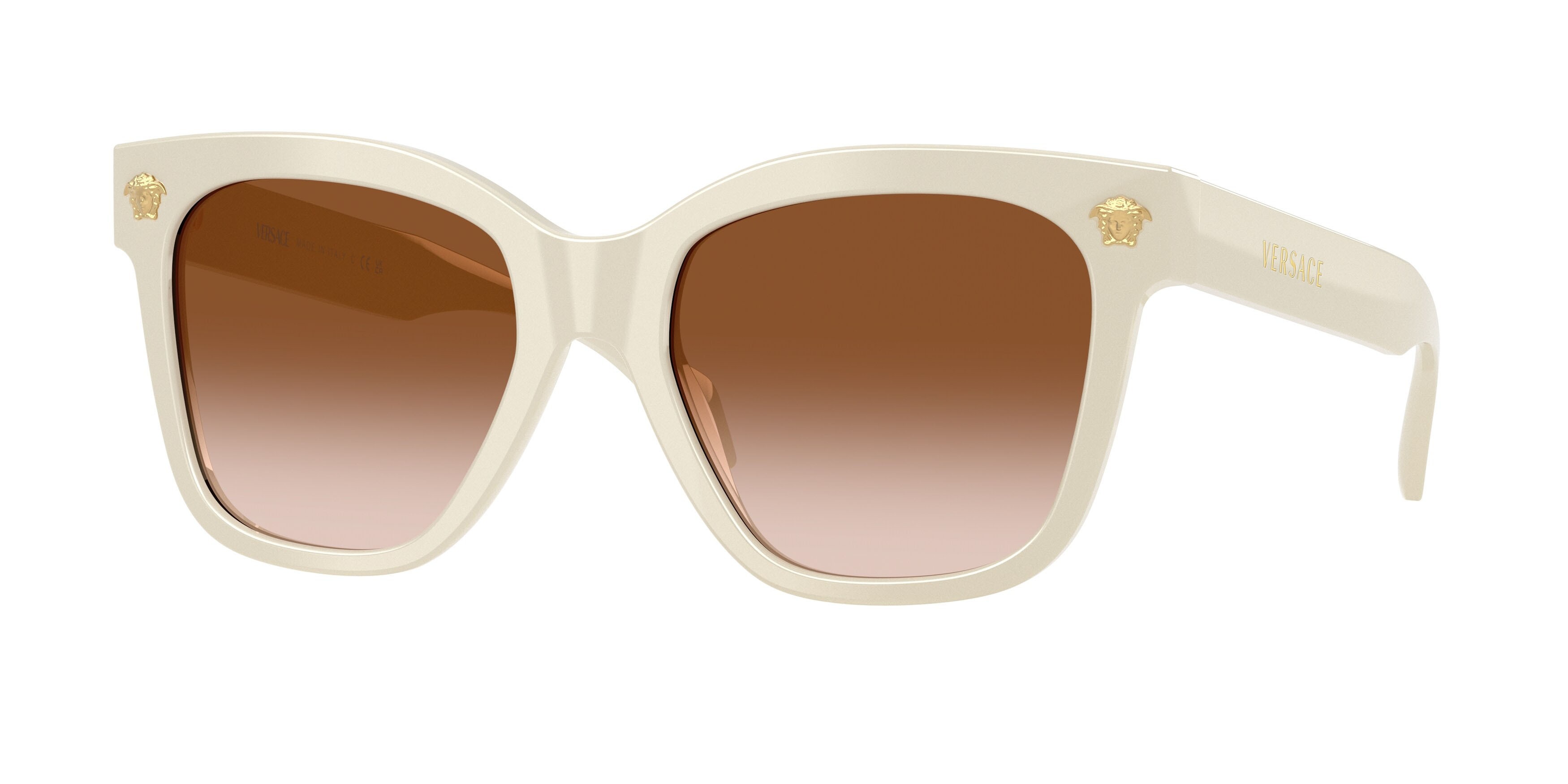 Occhiali da sole Versace VE 4511 (554113) colore white talc forma quadrato lenti marrone sfumato
