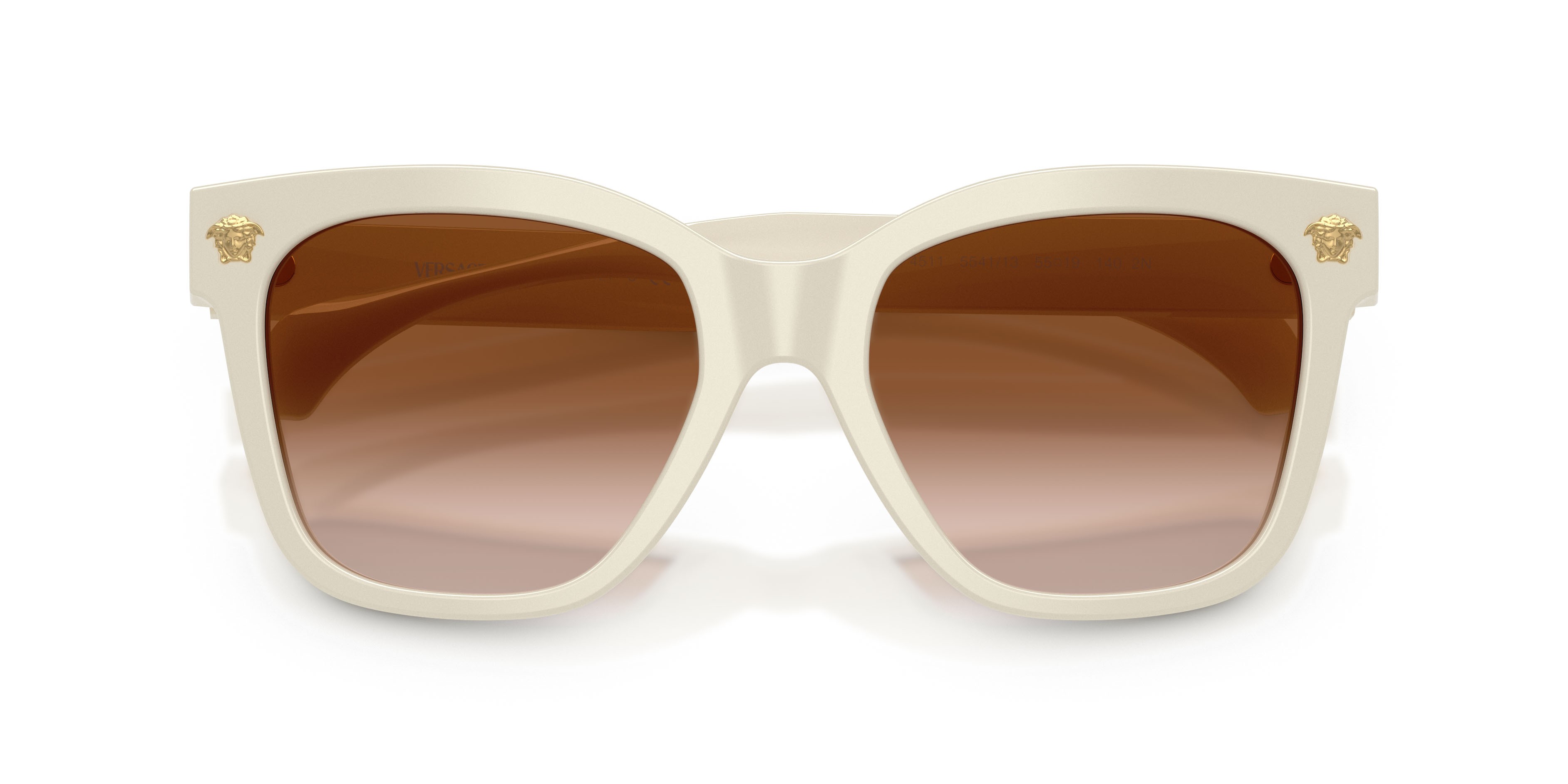 Occhiali da sole Versace VE 4511 (554113) colore white talc forma quadrato lenti marrone sfumato