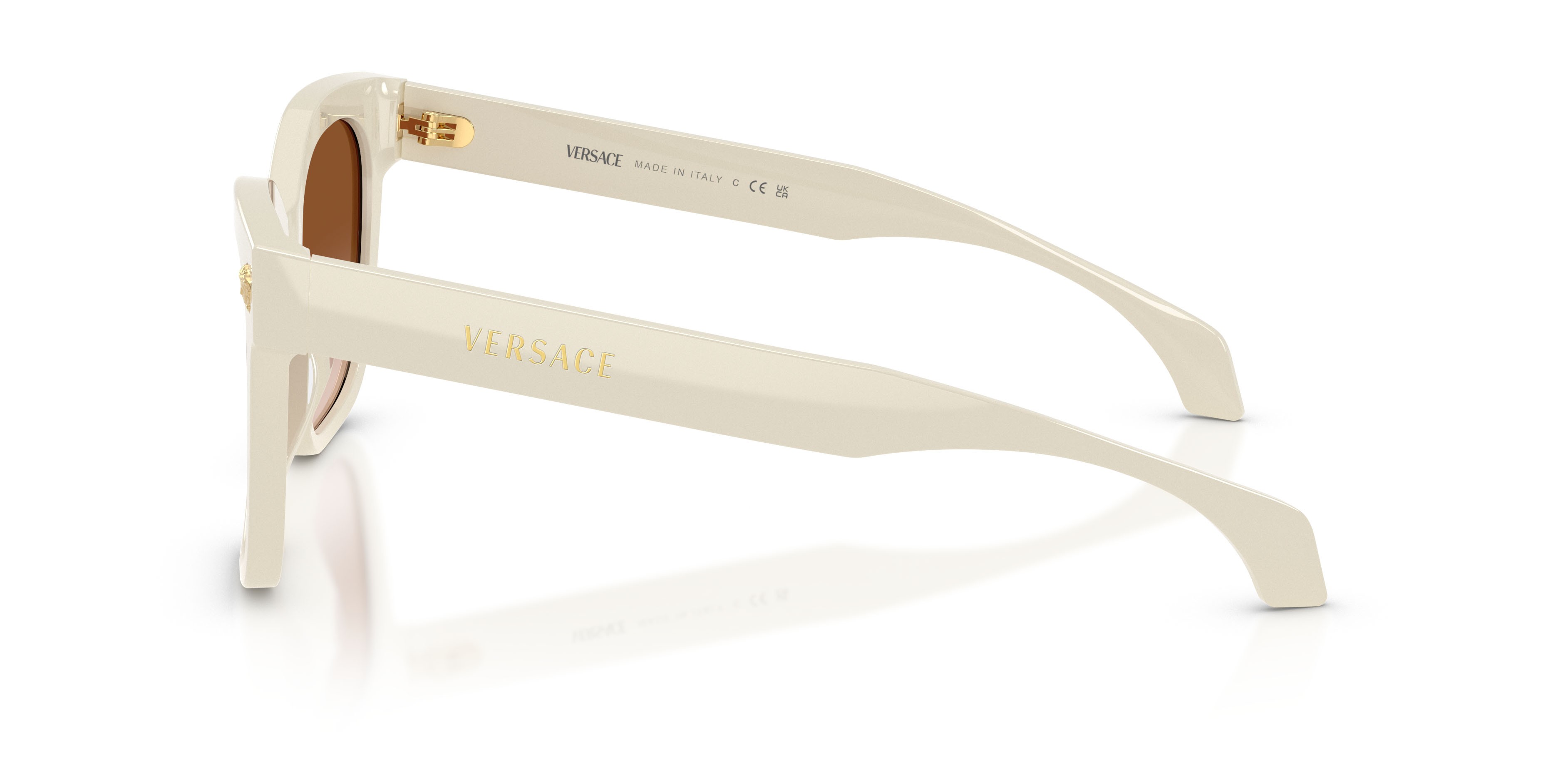 Occhiali da sole Versace VE 4511 (554113) colore white talc forma quadrato lenti marrone sfumato