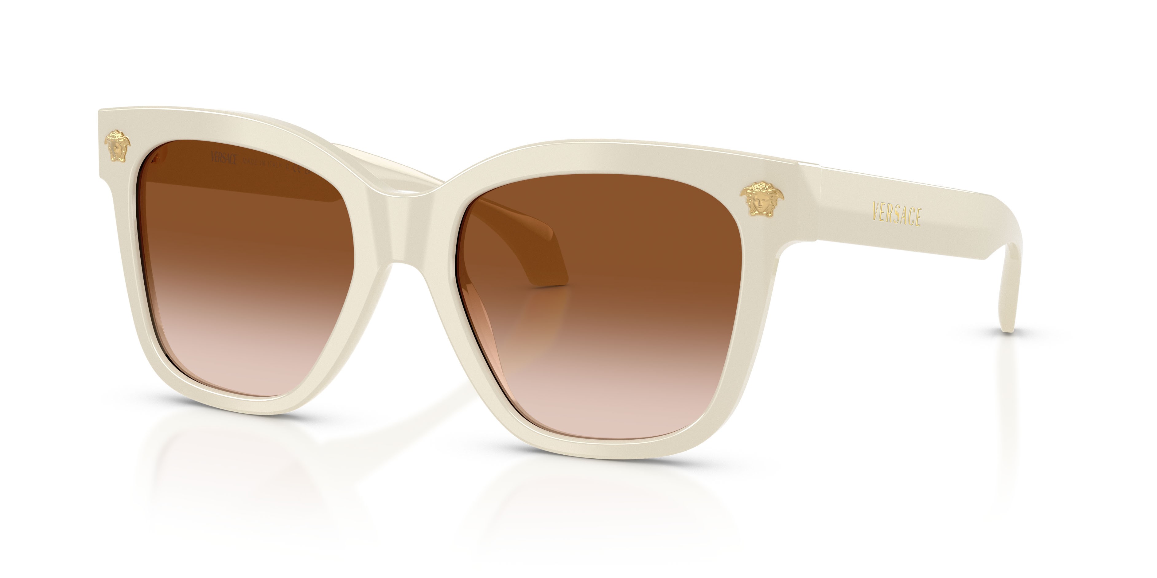 Occhiali da sole Versace VE 4511 (554113) colore white talc forma quadrato lenti marrone sfumato