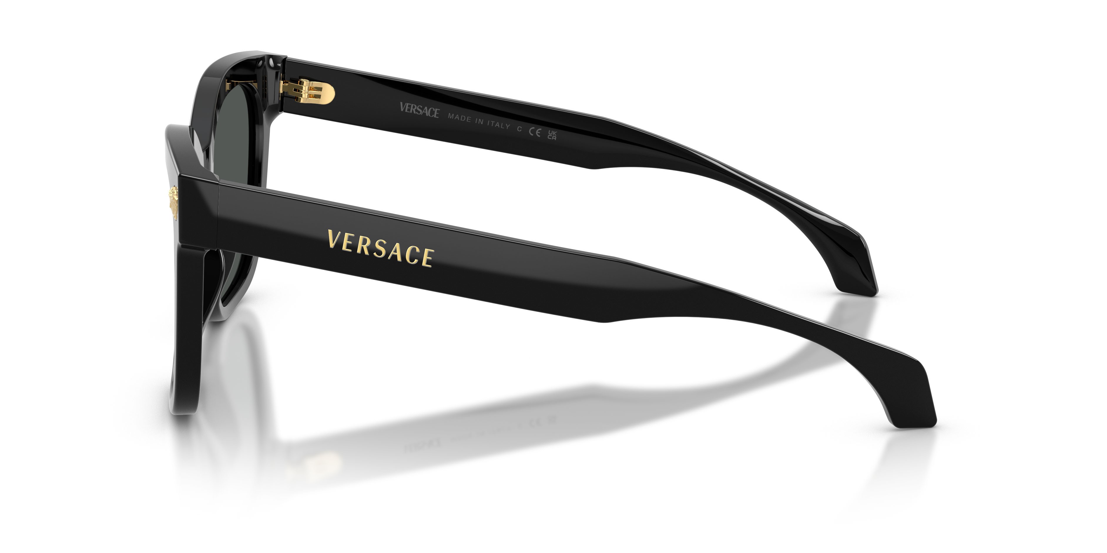 Occhiali da sole Versace VE 4511 (GB1/87) colore nero forma quadrato lenti grigio scuro