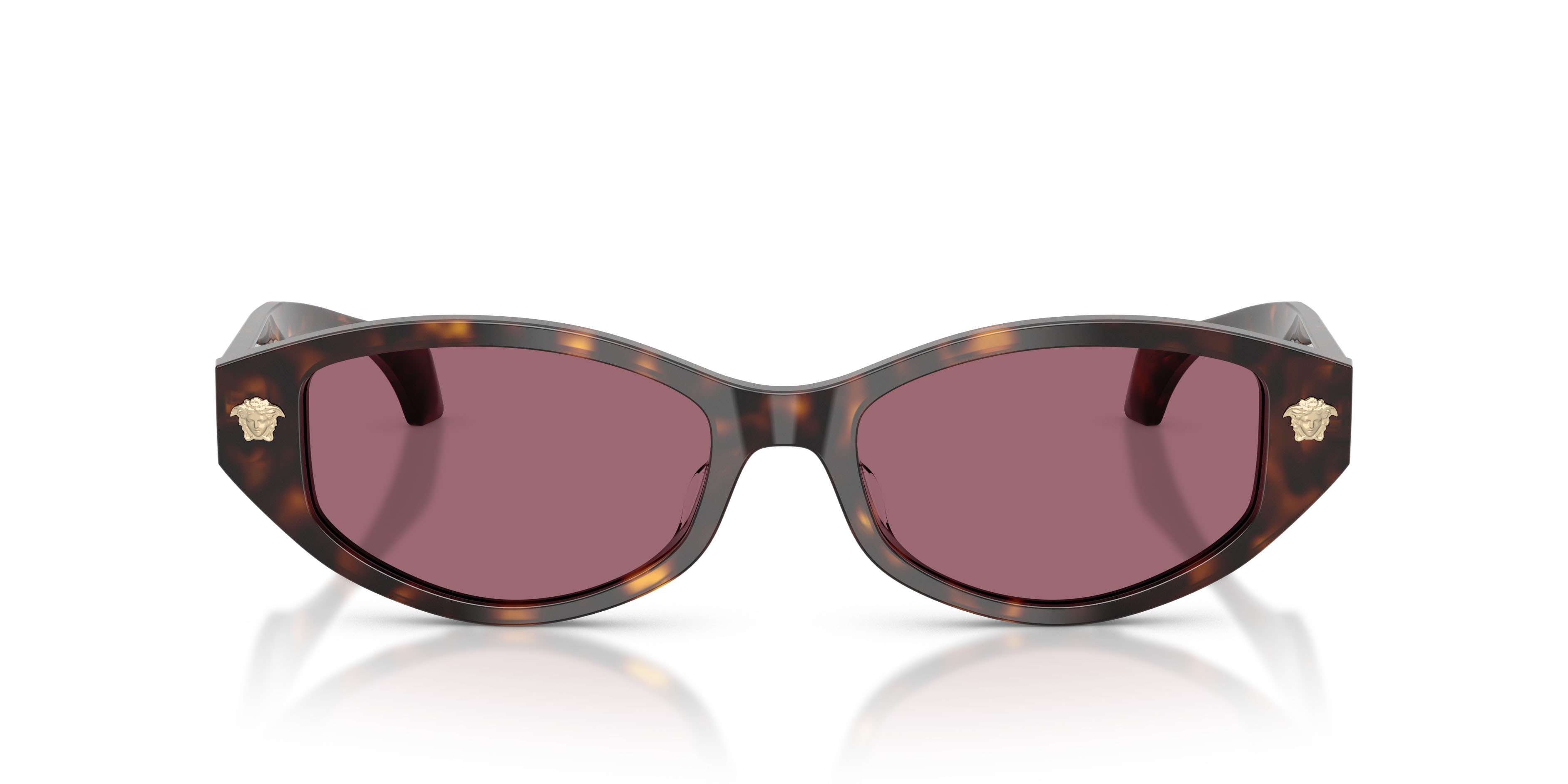 Occhiali da sole Versace VE 4512D (108/1A) colore havana forma cat eye lenti viola