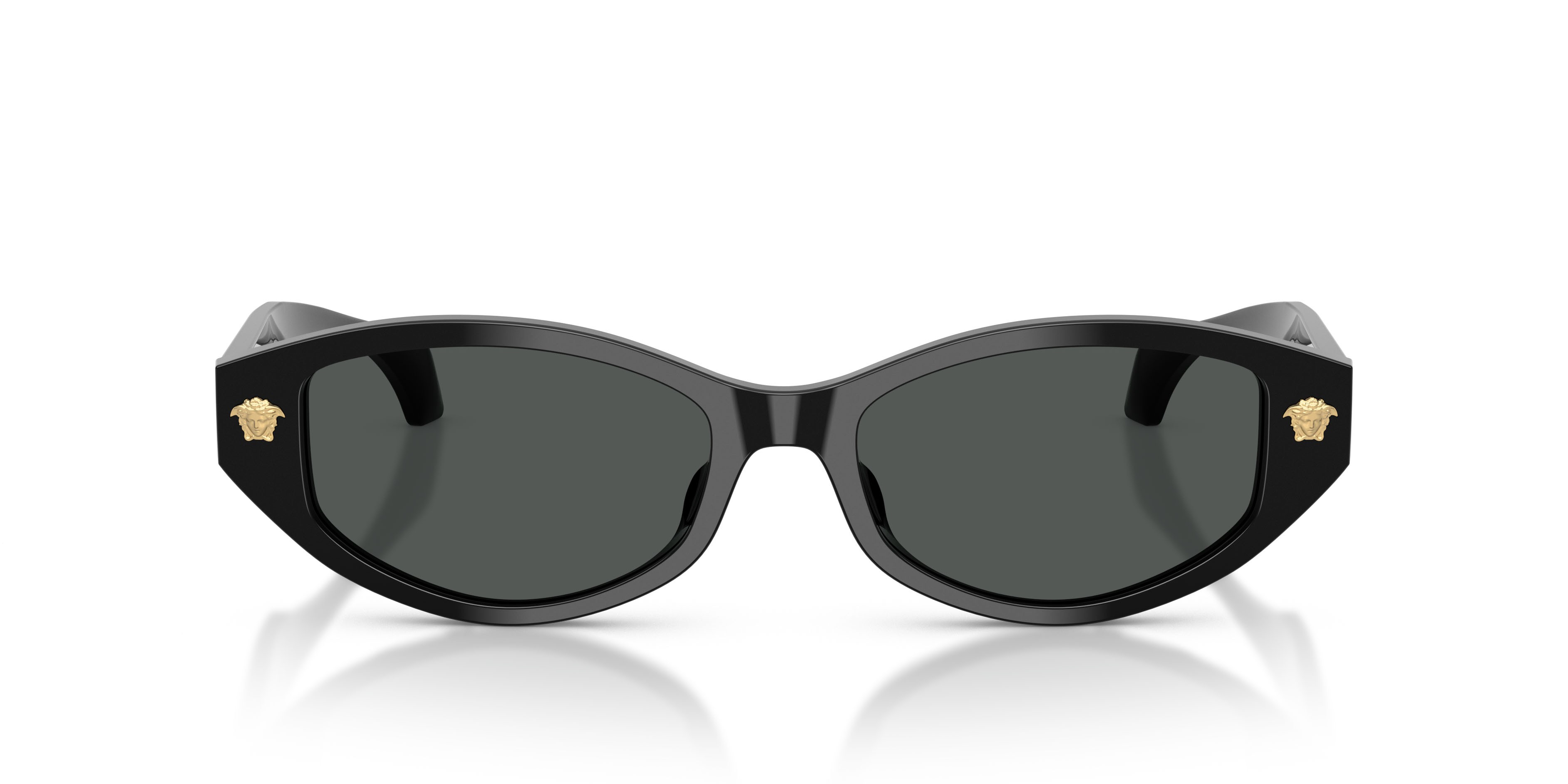 Occhiali da sole Versace VE 4512D (GB1/87) colore nero forma cat eye lenti grigio scuro