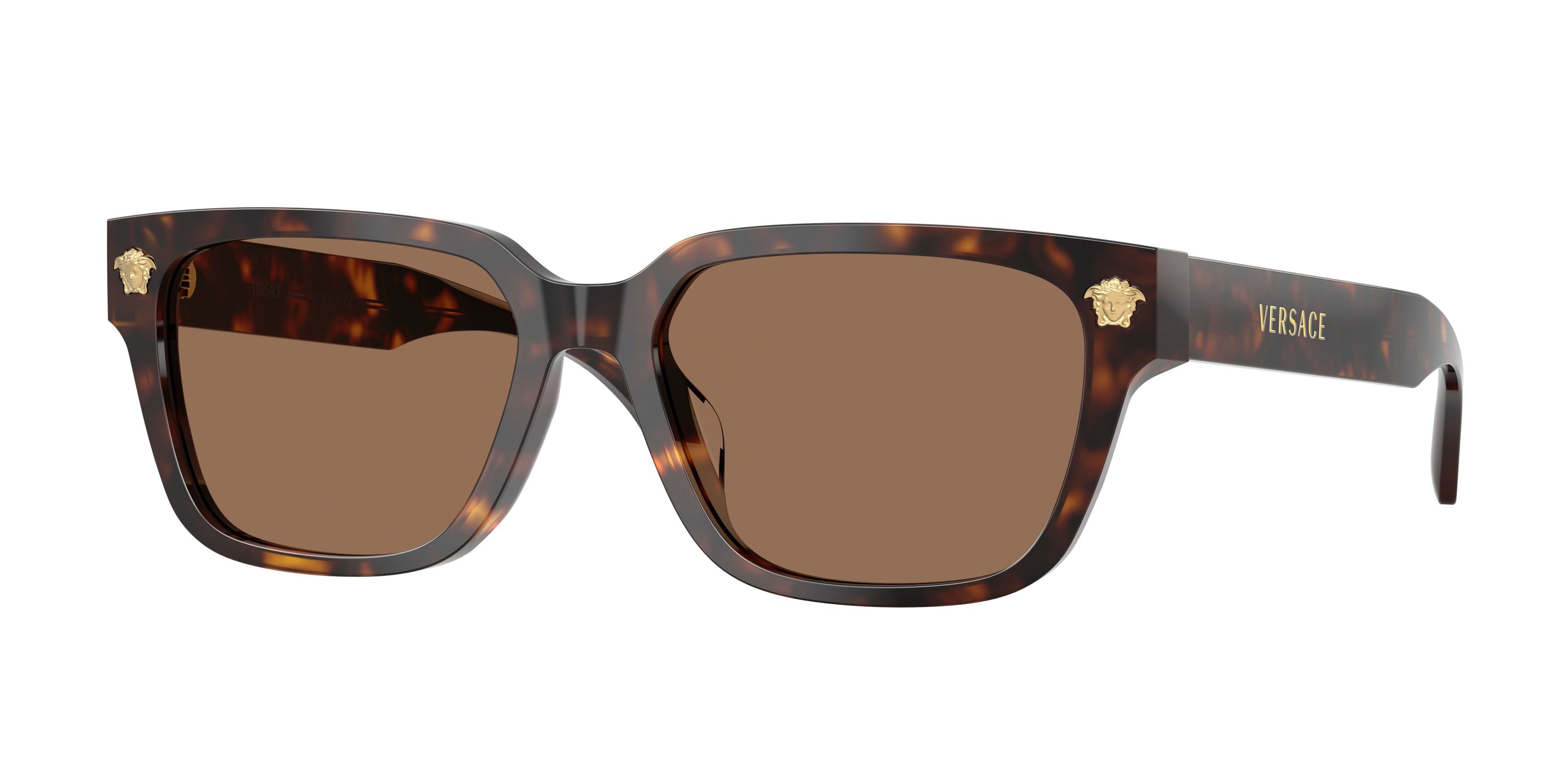 Occhiali da sole Versace VE 4513D (108/73) colore havana forma rettangolare lenti marrone scuro