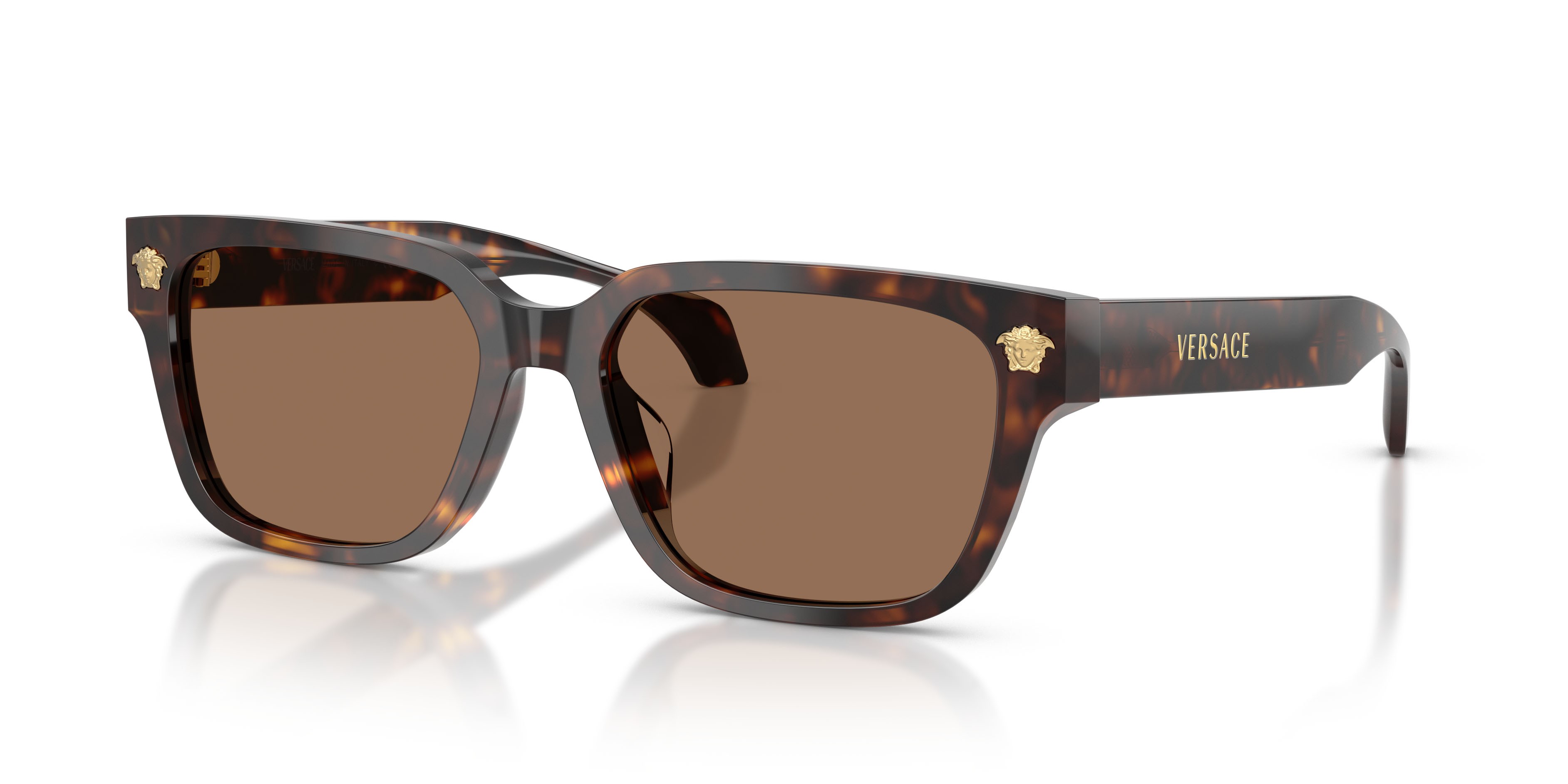 Occhiali da sole Versace VE 4513D (108/73) colore havana forma rettangolare lenti marrone scuro