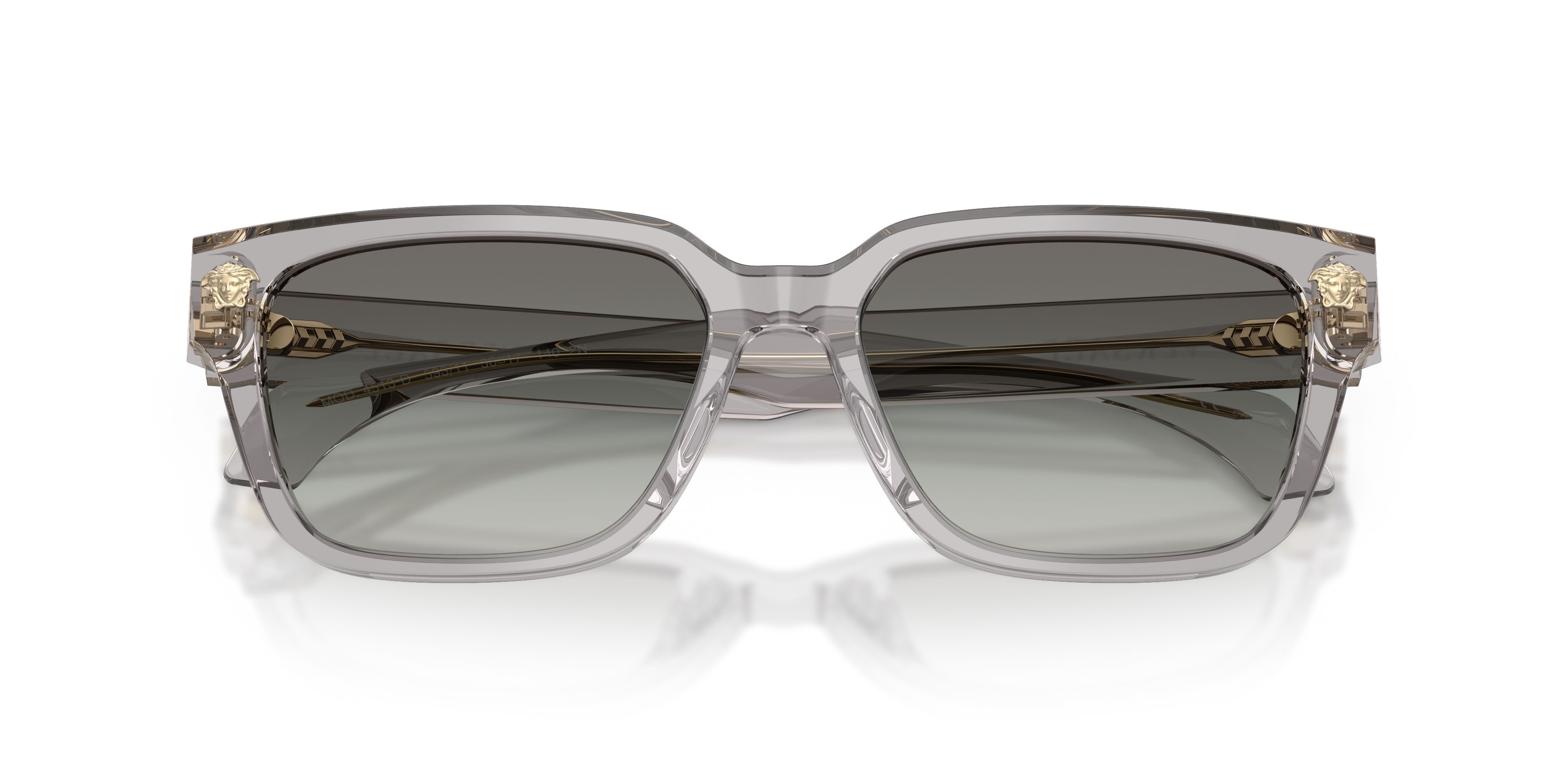 Occhiali da sole Versace VE 4513D (593/11) colore grigio trasparente forma rettangolare lenti sfumato grigio