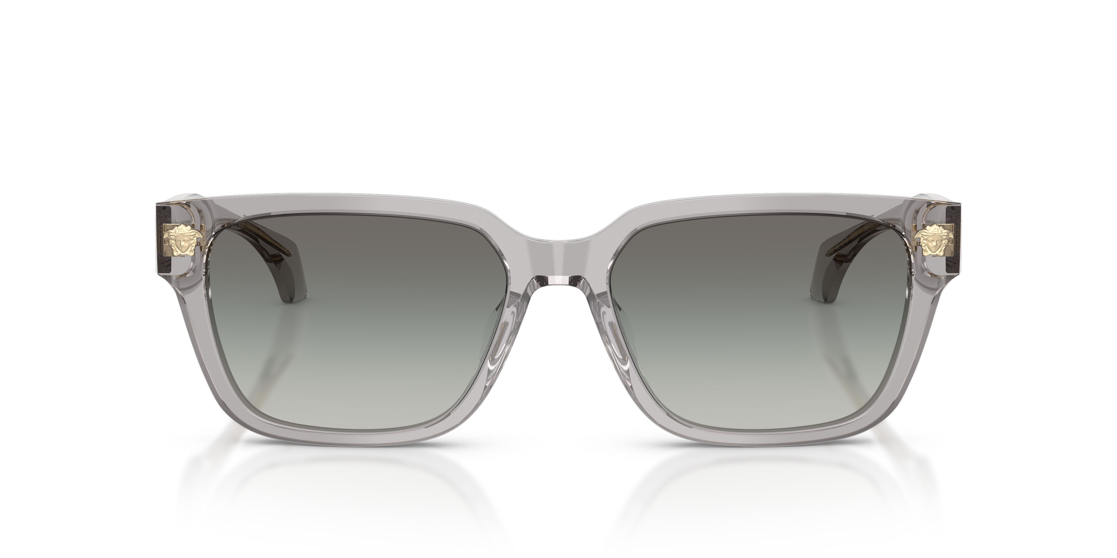Occhiali da sole Versace VE 4513D (593/11) colore grigio trasparente forma rettangolare lenti sfumato grigio