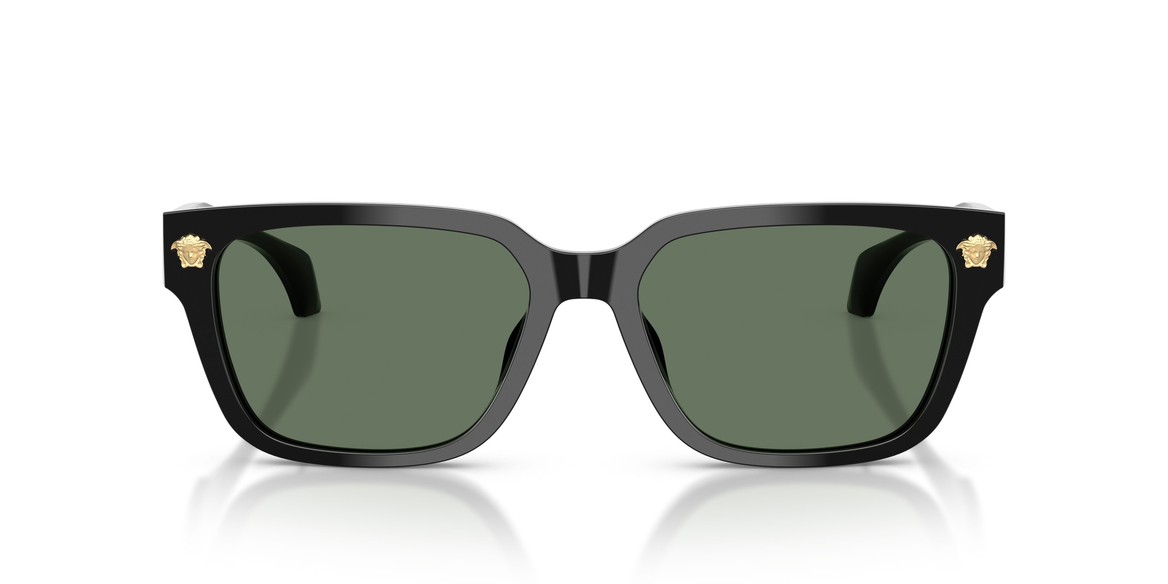 Occhiali da sole Versace VE 4513D (GB1/82) colore nero forma rettangolare lenti verde scuro