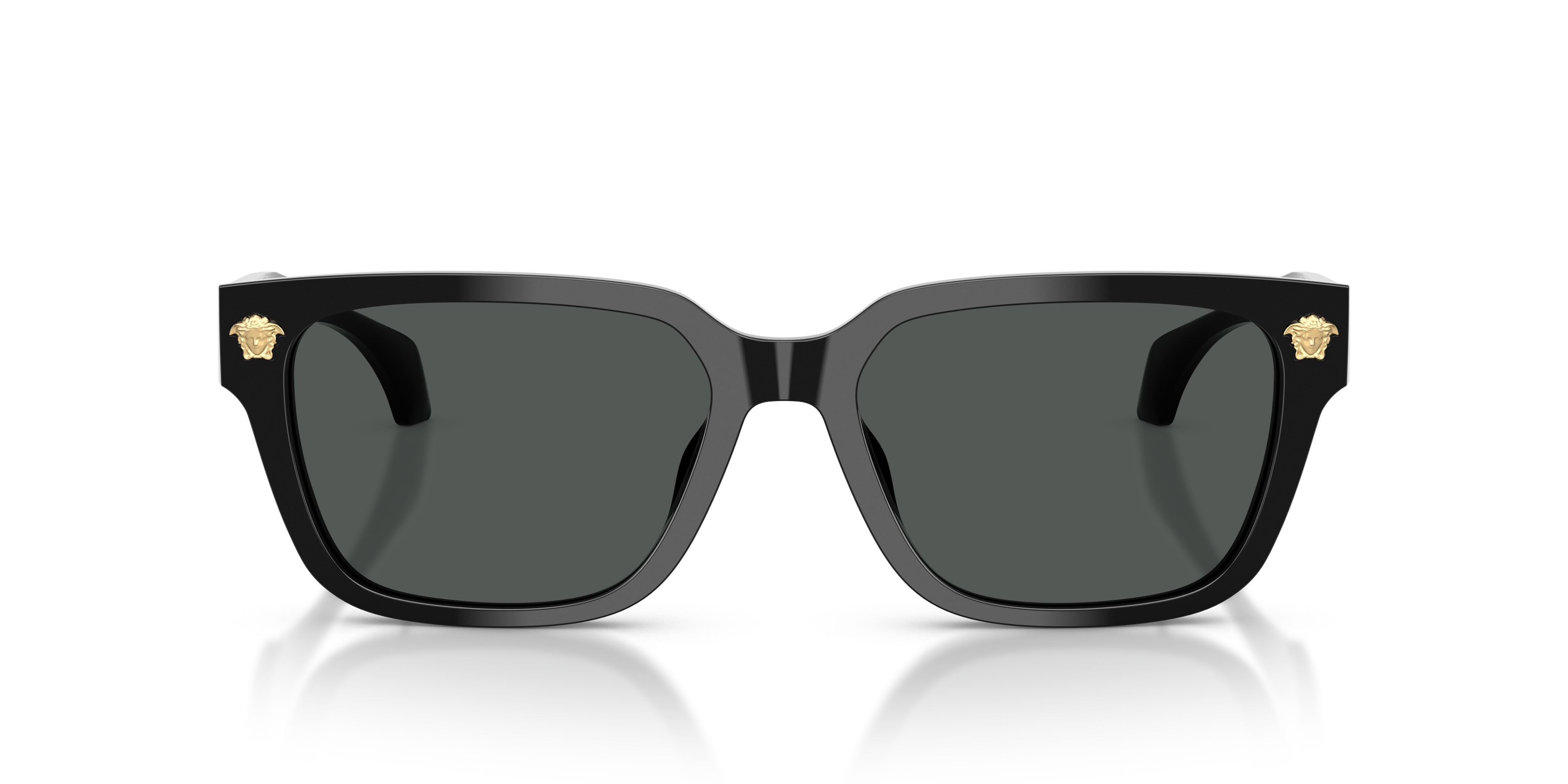 Occhiali da sole Versace VE 4513D (GB1/87) colore nero forma rettangolare lenti grigio scuro