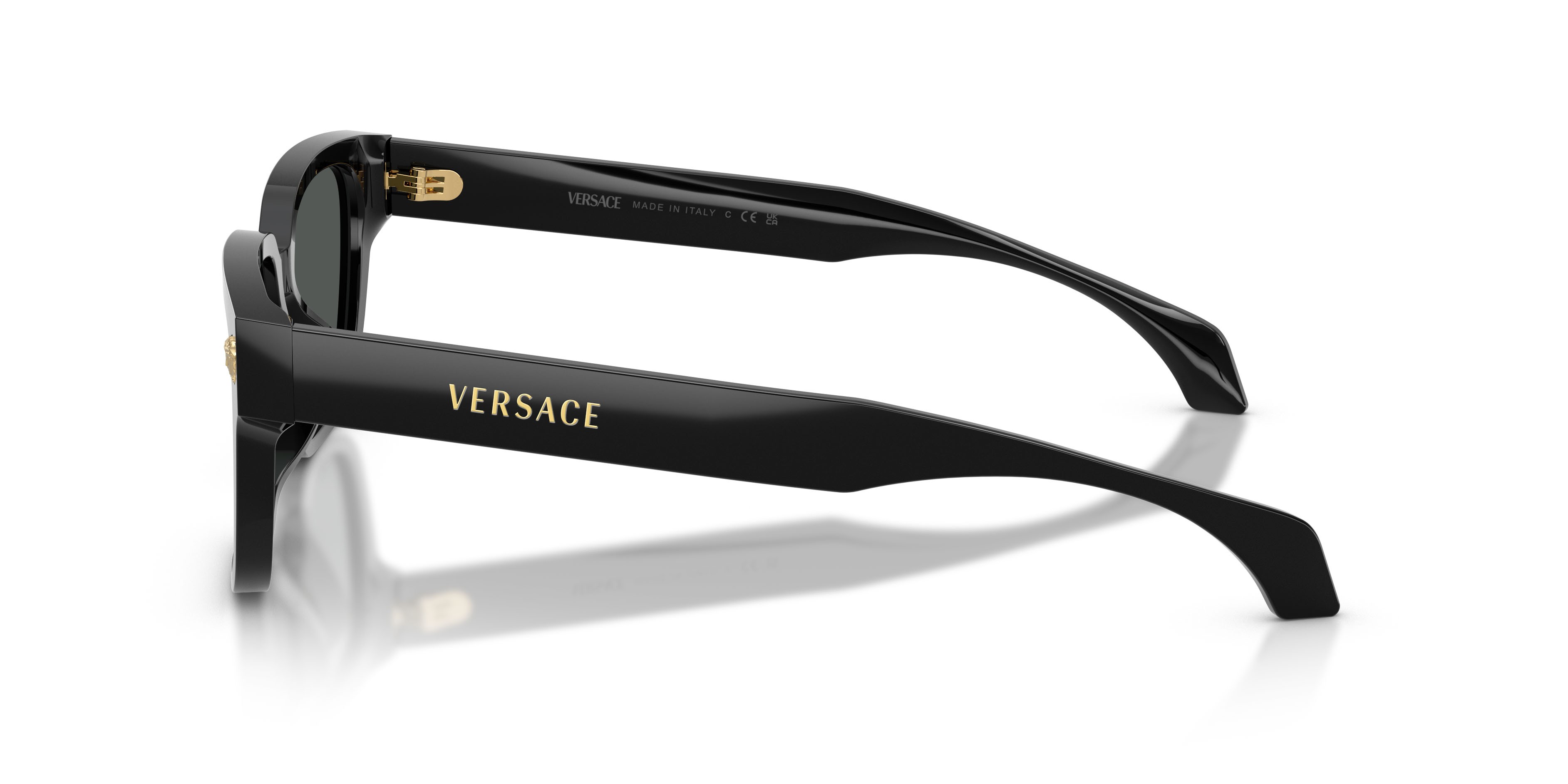 Occhiali da sole Versace VE 4513D (GB1/87) colore nero forma rettangolare lenti grigio scuro