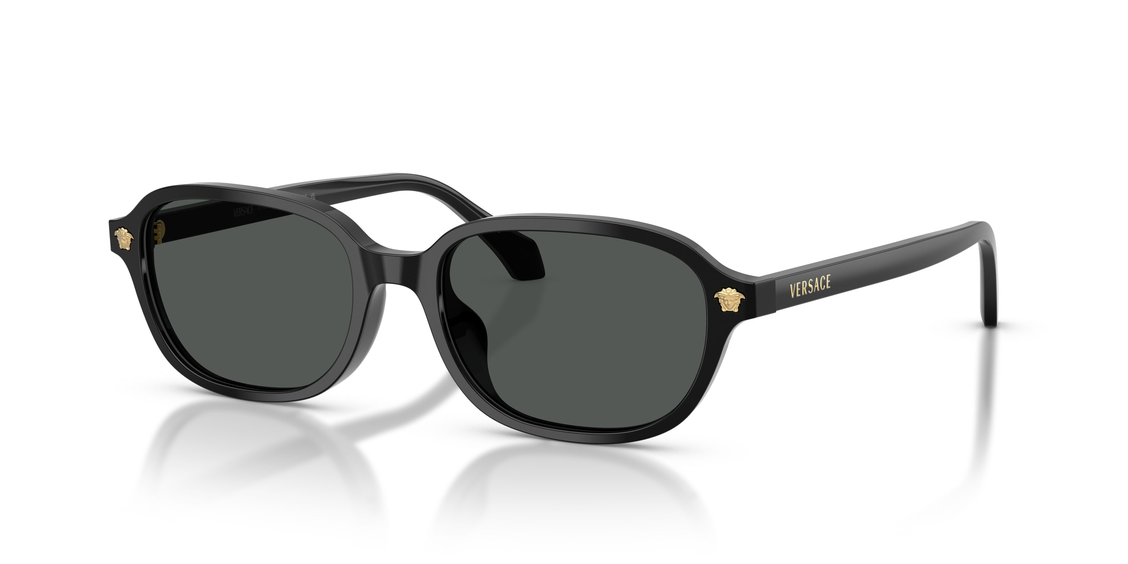 Occhiali da sole Versace VE 4514D (GB1/87) colore nero forma quadrato lenti grigio scuro