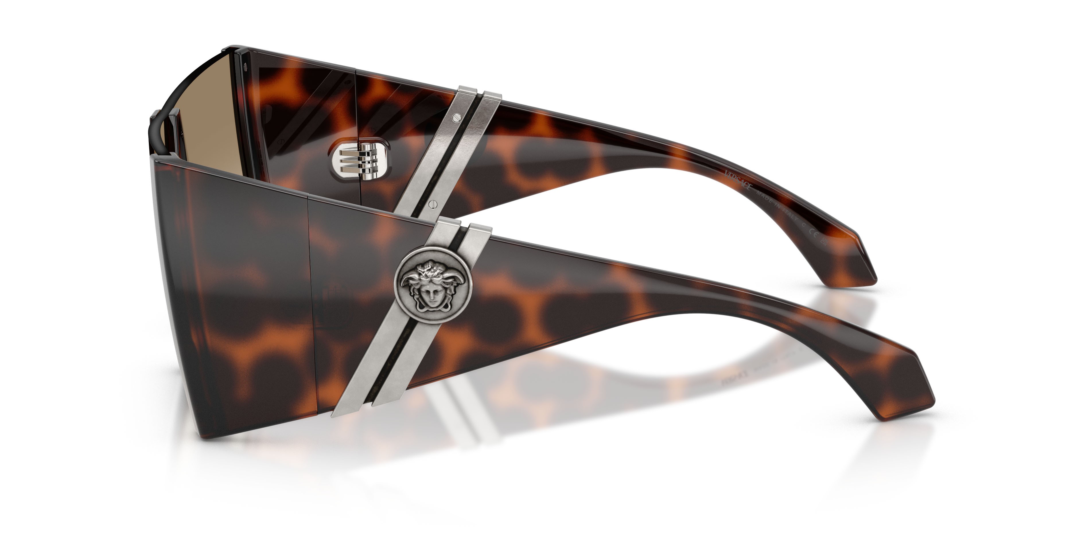 Occhiali da sole Versace VE 4515 (5217T5) colore havana forma quadrato lenti giallo chiaro sfumato marrone