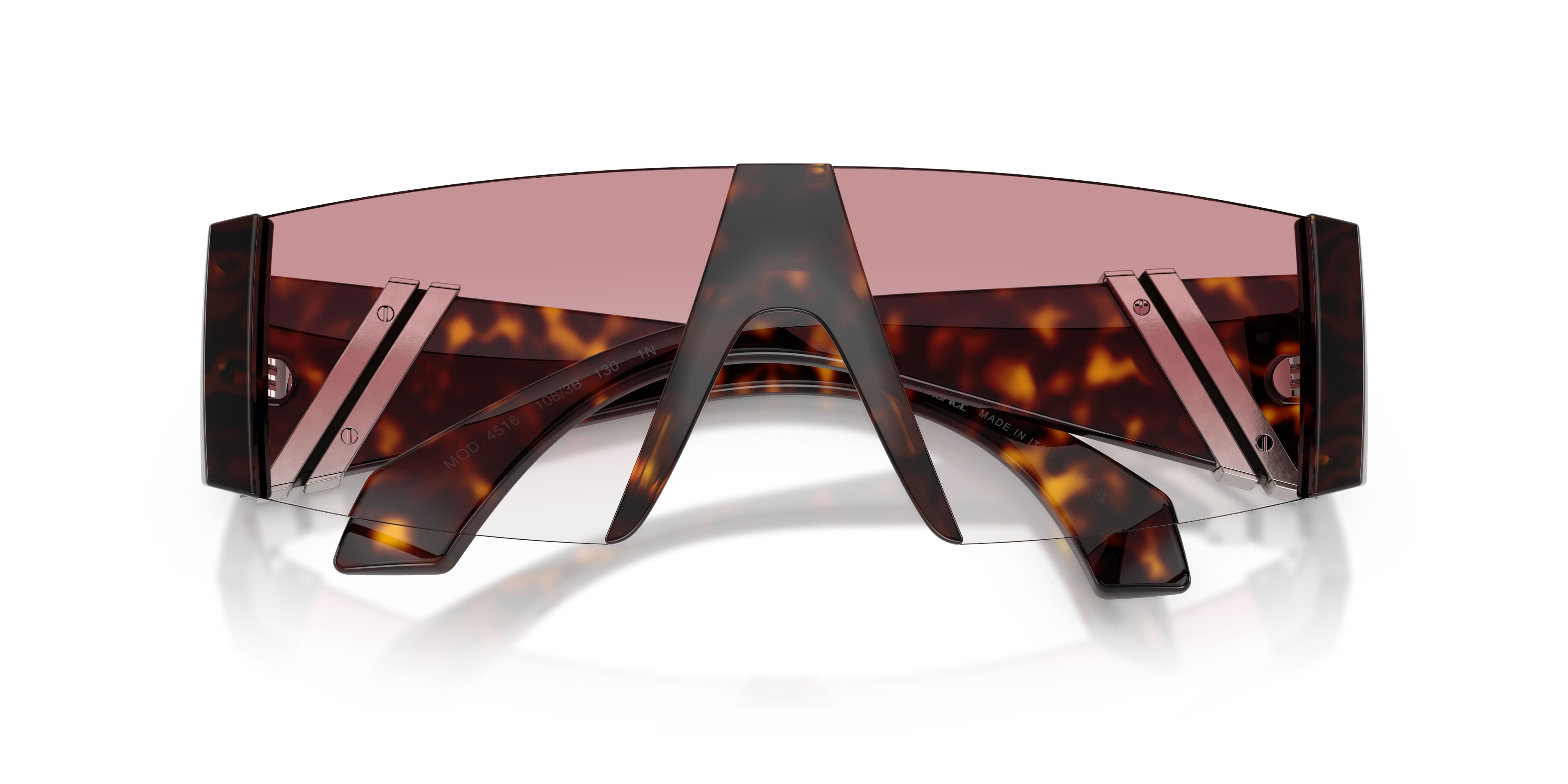 Occhiali da sole Versace VE 4516 (108/3B) colore havana forma rettangolare lenti trasparente sfumato rosa