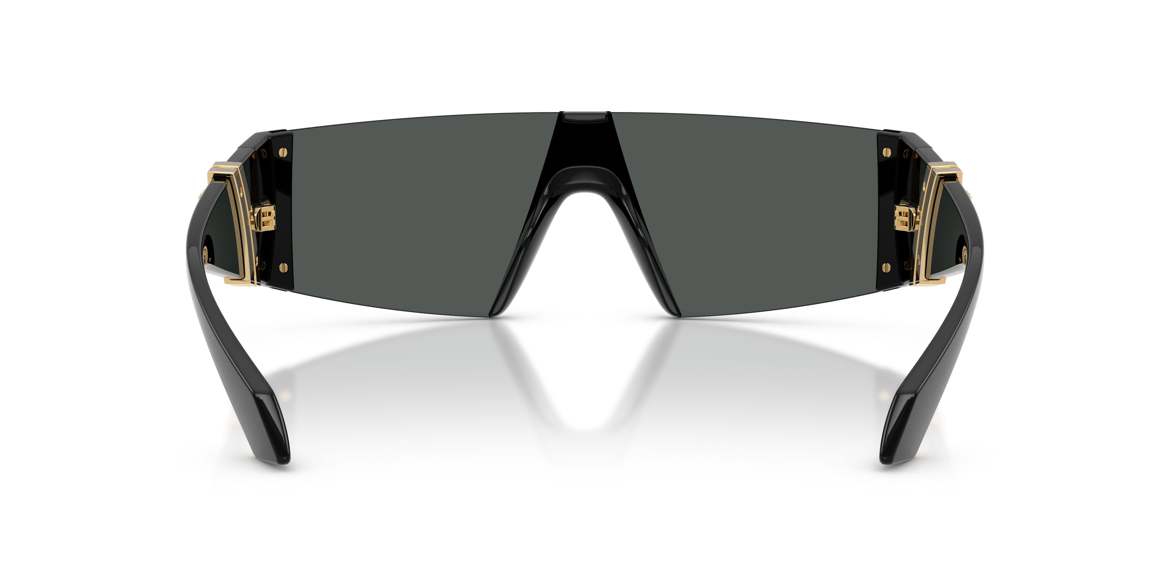 Occhiali da sole Versace VE 4516 (GB1/87) colore nero forma rettangolare lenti grigio scuro