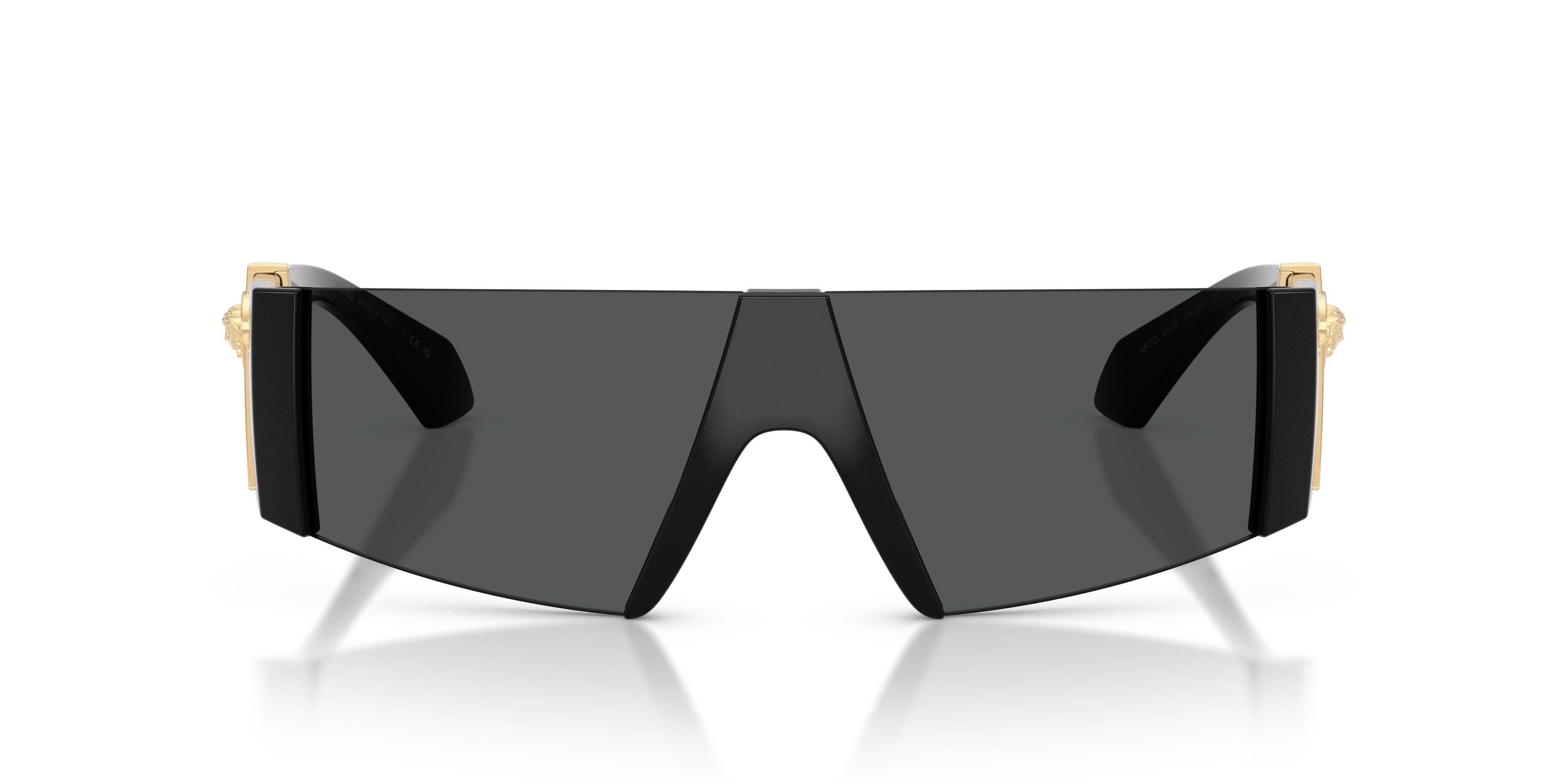 Occhiali da sole Versace VE 4516 (GB1/87) colore nero forma rettangolare lenti grigio scuro