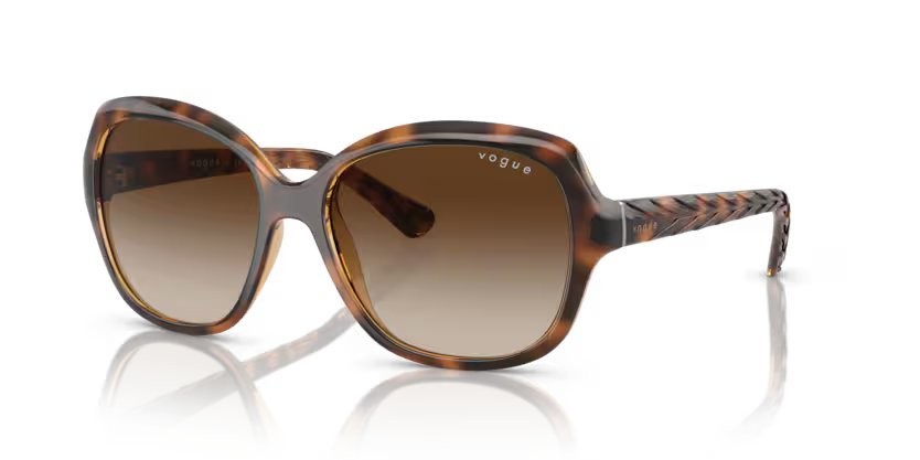 Sunglasses Vogue VO 2871S (150813) color striped dark havana shape square lenses brown gradient