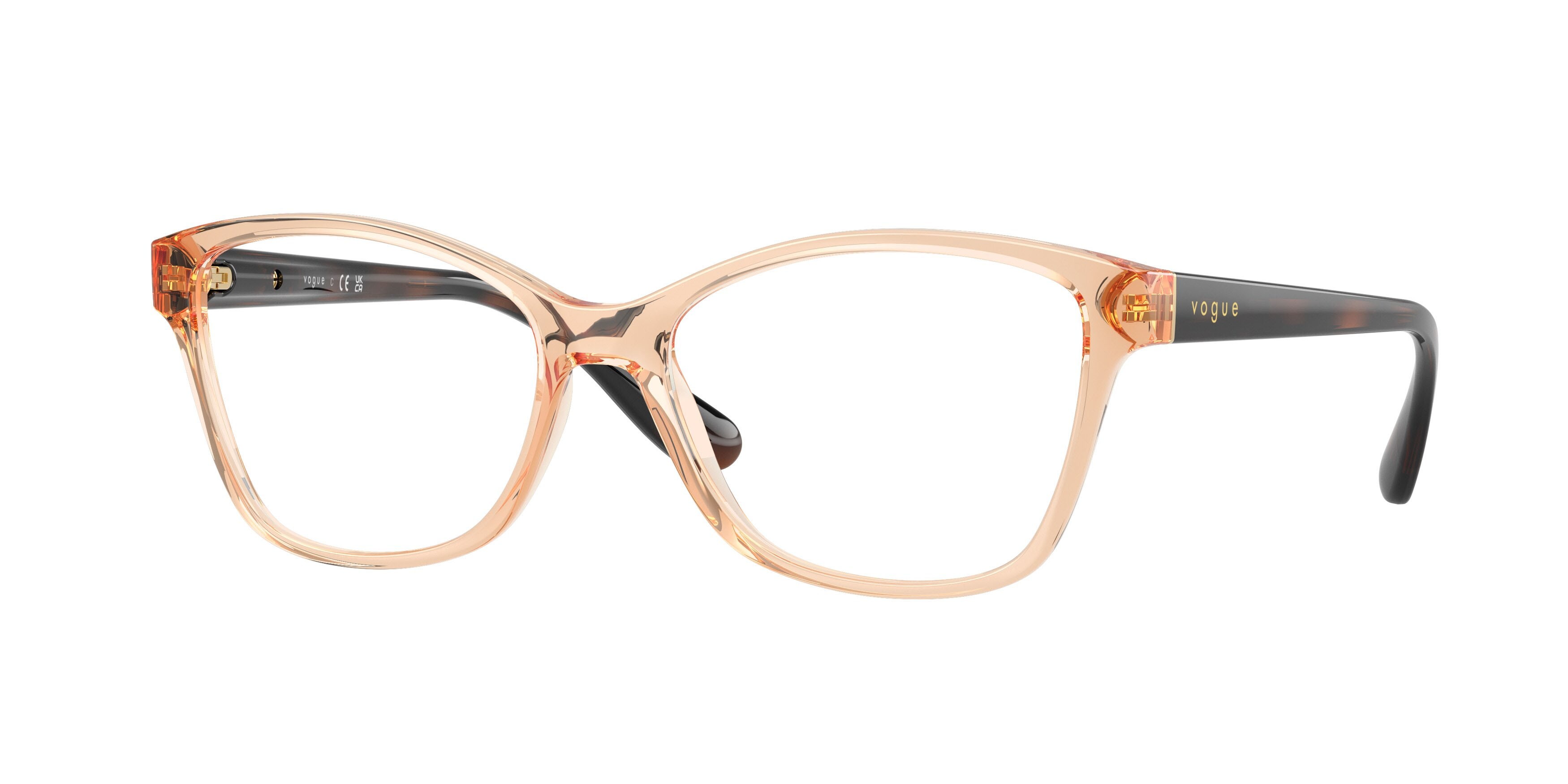 Occhiali da vista Vogue VO 2998 (3300) colore transparent reddish brown forma cat eye lenti lente demo