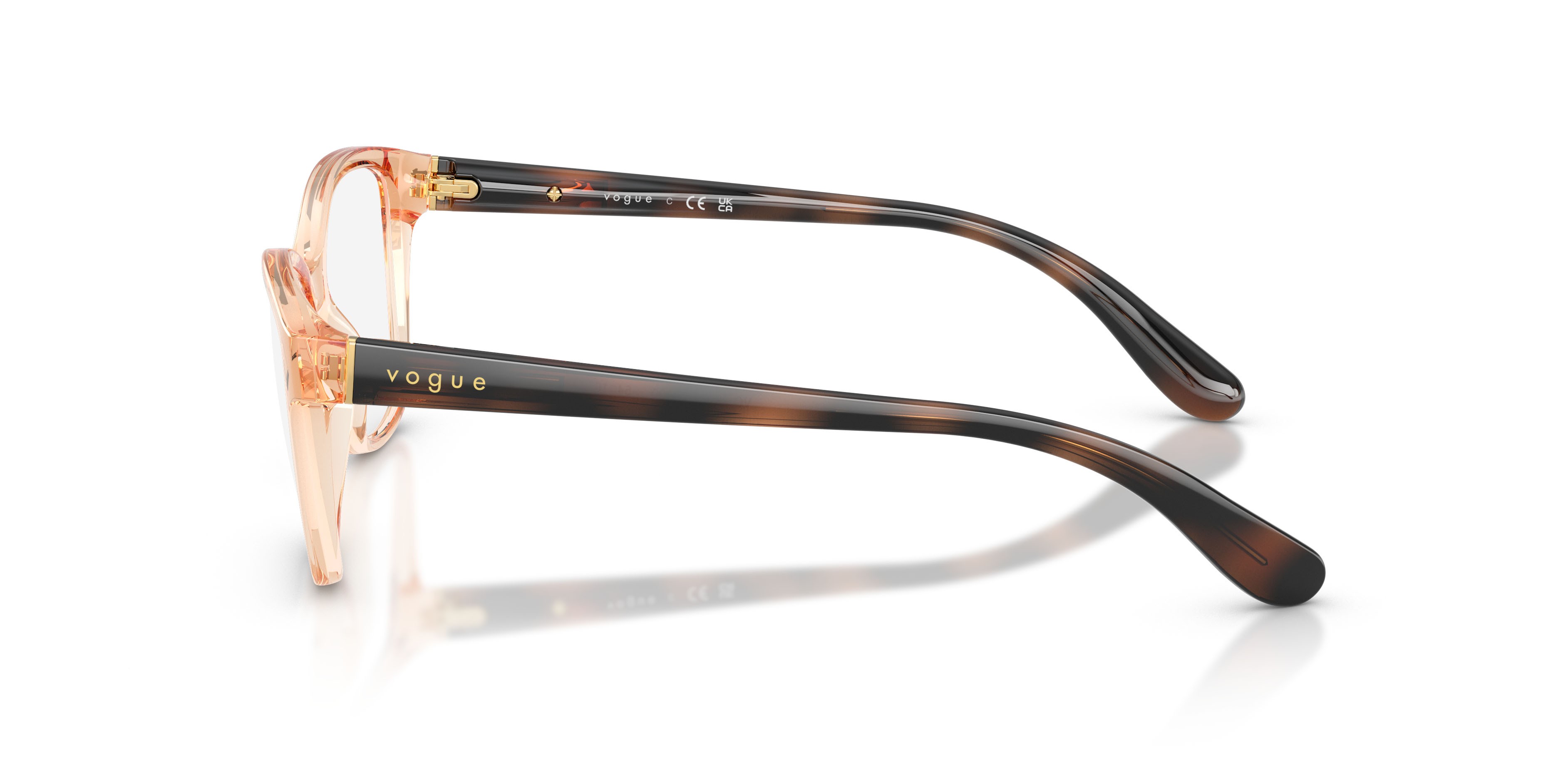Occhiali da vista Vogue VO 2998 (3300) colore transparent reddish brown forma cat eye lenti lente demo
