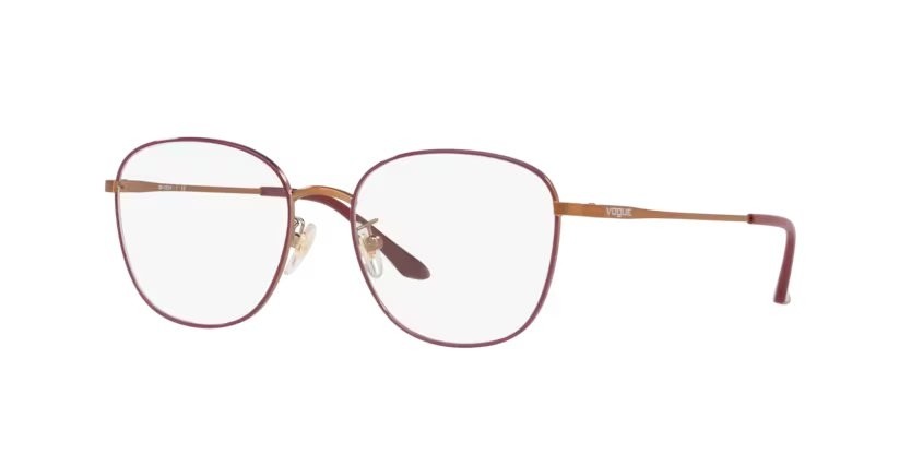Occhiali da vista Vogue VO 4124D (5089) colore top bordeaux/oro rose opaco forma quadrato lenti lente demo