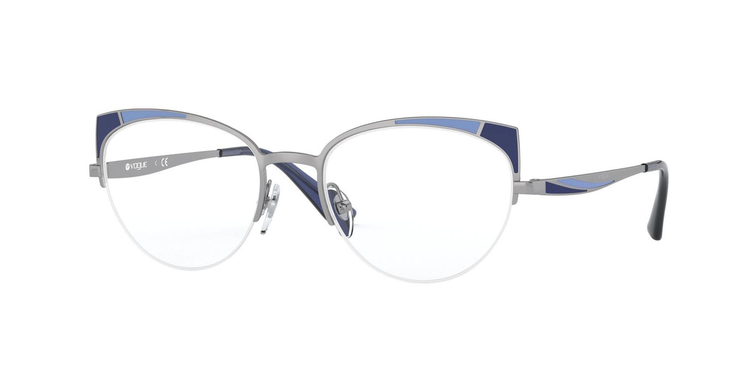 Brillen Vogue VO 4153 (548) farbe top gunmetal/celeste opaco form cat-eye gläser lente demo