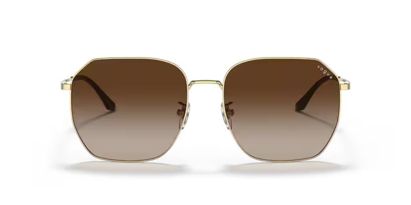 Sunglasses Vogue VO 4215SD (280/13) color oro shape irregular lenses marrone sfumato