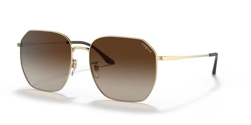 Sunglasses Vogue VO 4215SD (280/13) color oro shape irregular lenses marrone sfumato