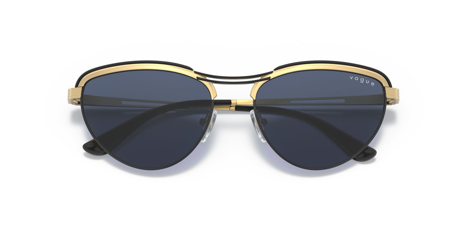 Sonnenbrillen Vogue VO 4236S (917/80) farbe top nero/oro form unregelmäßig gläser blu scuro