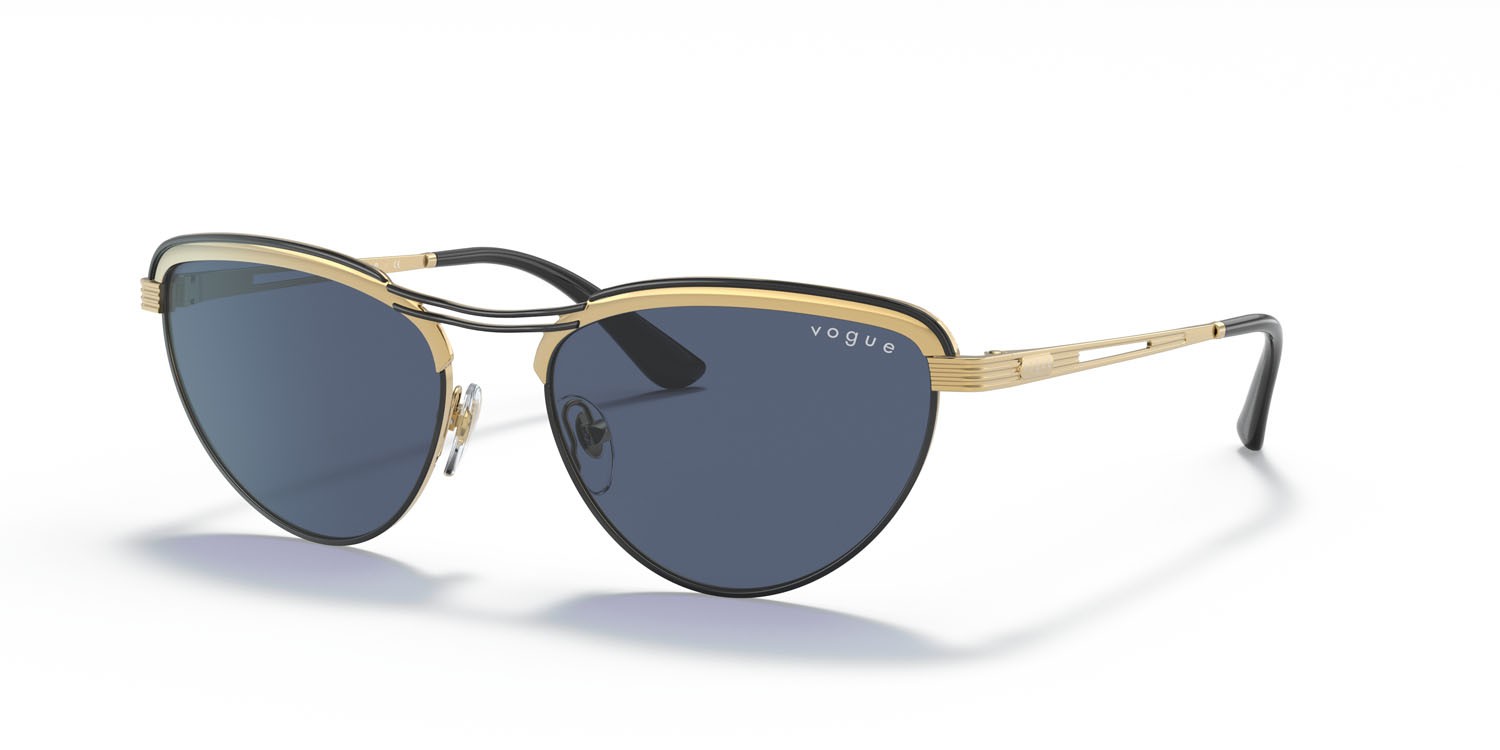 Sonnenbrillen Vogue VO 4236S (917/80) farbe top nero/oro form unregelmäßig gläser blu scuro