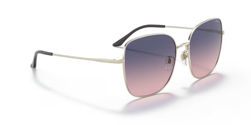 Sunglasses Vogue VO 4237SD (848/I6) color oro pallido shape square lenses rosa sfumato blu
