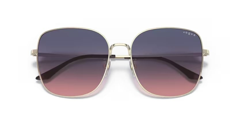 Sunglasses Vogue VO 4237SD (848/I6) color oro pallido shape square lenses rosa sfumato blu