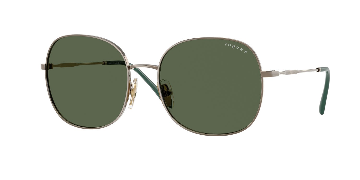 Occhiali da sole Vogue VO 4272S (51389A) colore marrone chiaro forma rotondo lenti polar verde scuro