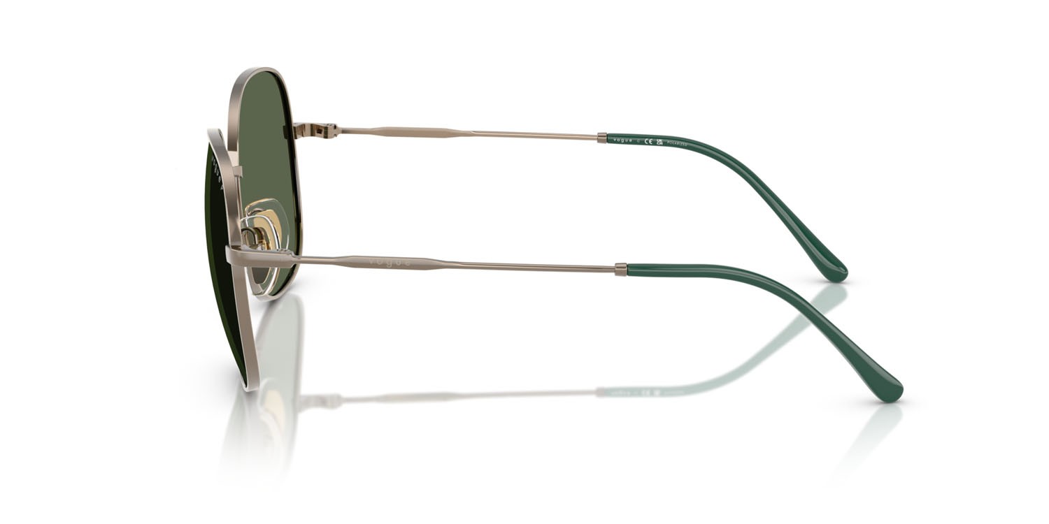 Occhiali da sole Vogue VO 4272S (51389A) colore marrone chiaro forma rotondo lenti polar verde scuro