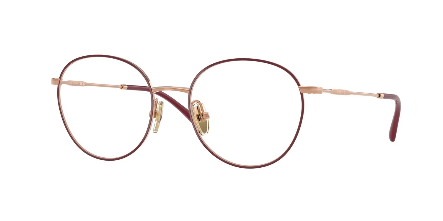 Occhiali da vista Vogue VO 4280T (5194) colore top bordeaux/oro rose forma pantos lenti lente demo