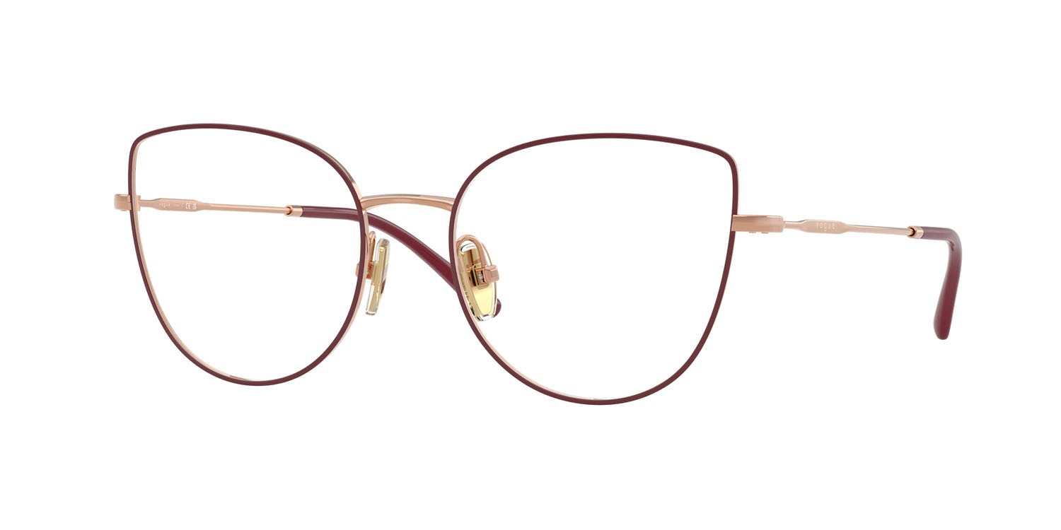 Occhiali da vista Vogue VO 4298T (5194) colore top bordeaux/oro rose forma cat eye lenti lente demo