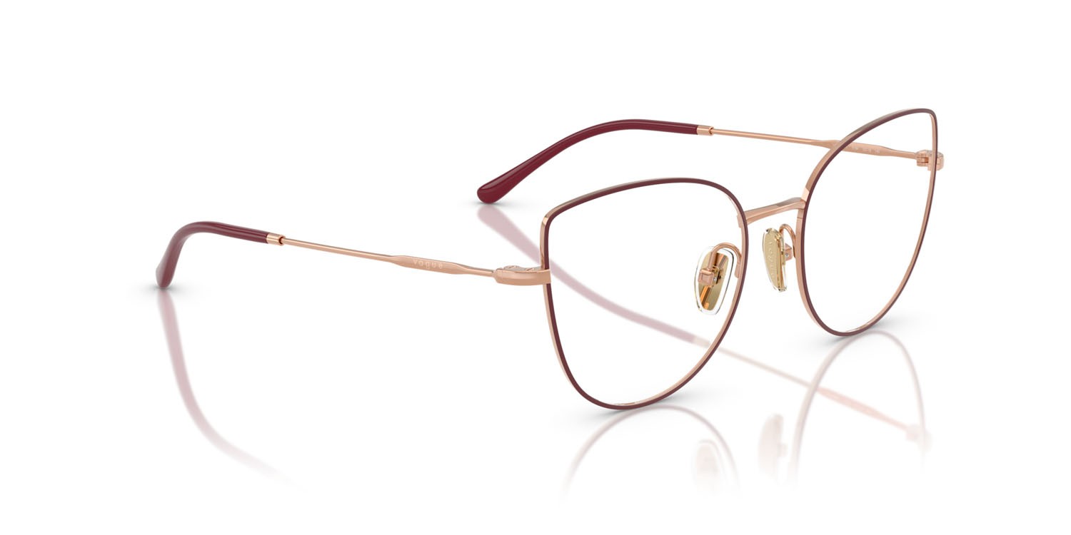 Occhiali da vista Vogue VO 4298T (5194) colore top bordeaux/oro rose forma cat eye lenti lente demo