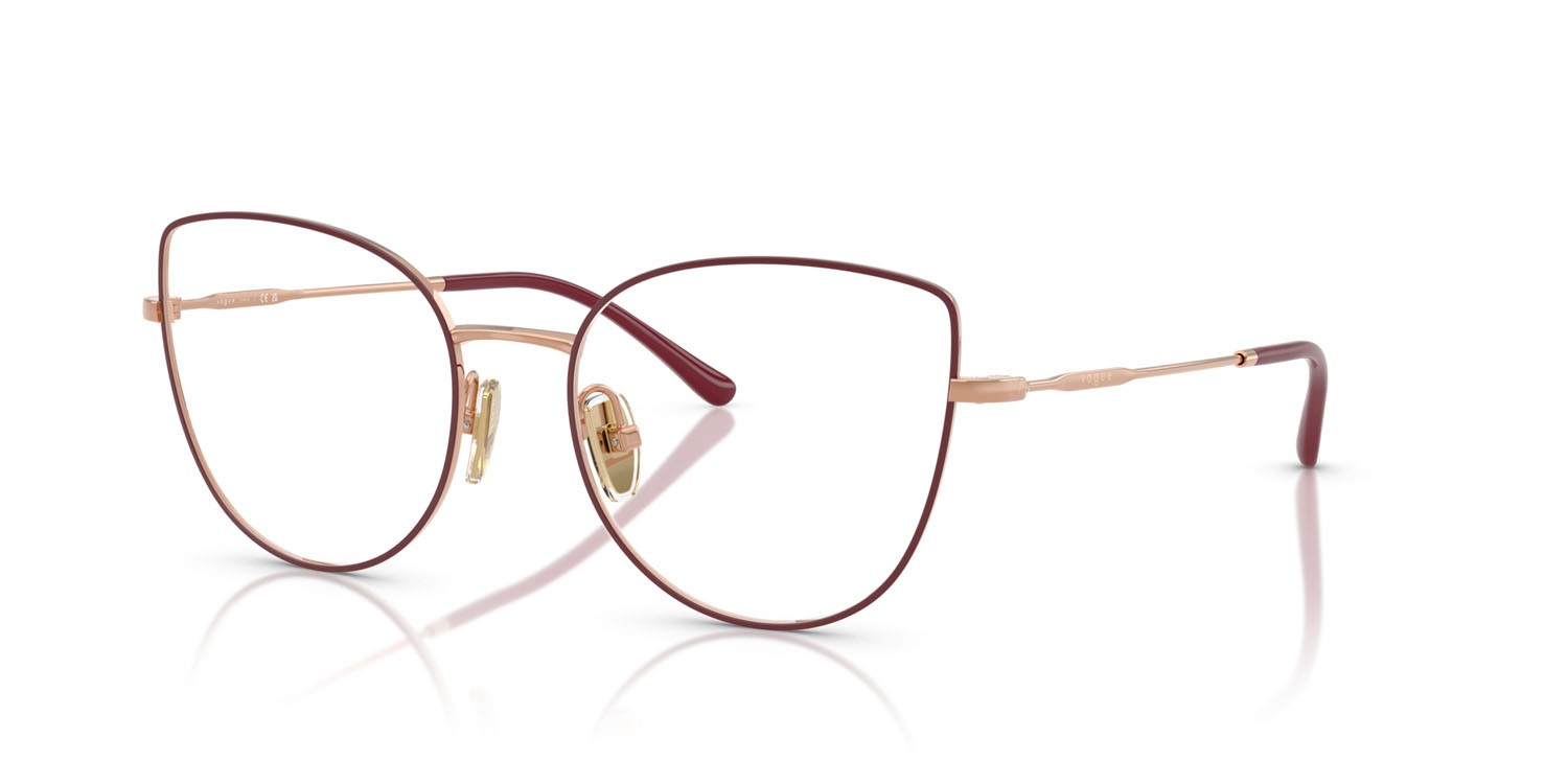 Occhiali da vista Vogue VO 4298T (5194) colore top bordeaux/oro rose forma cat eye lenti lente demo
