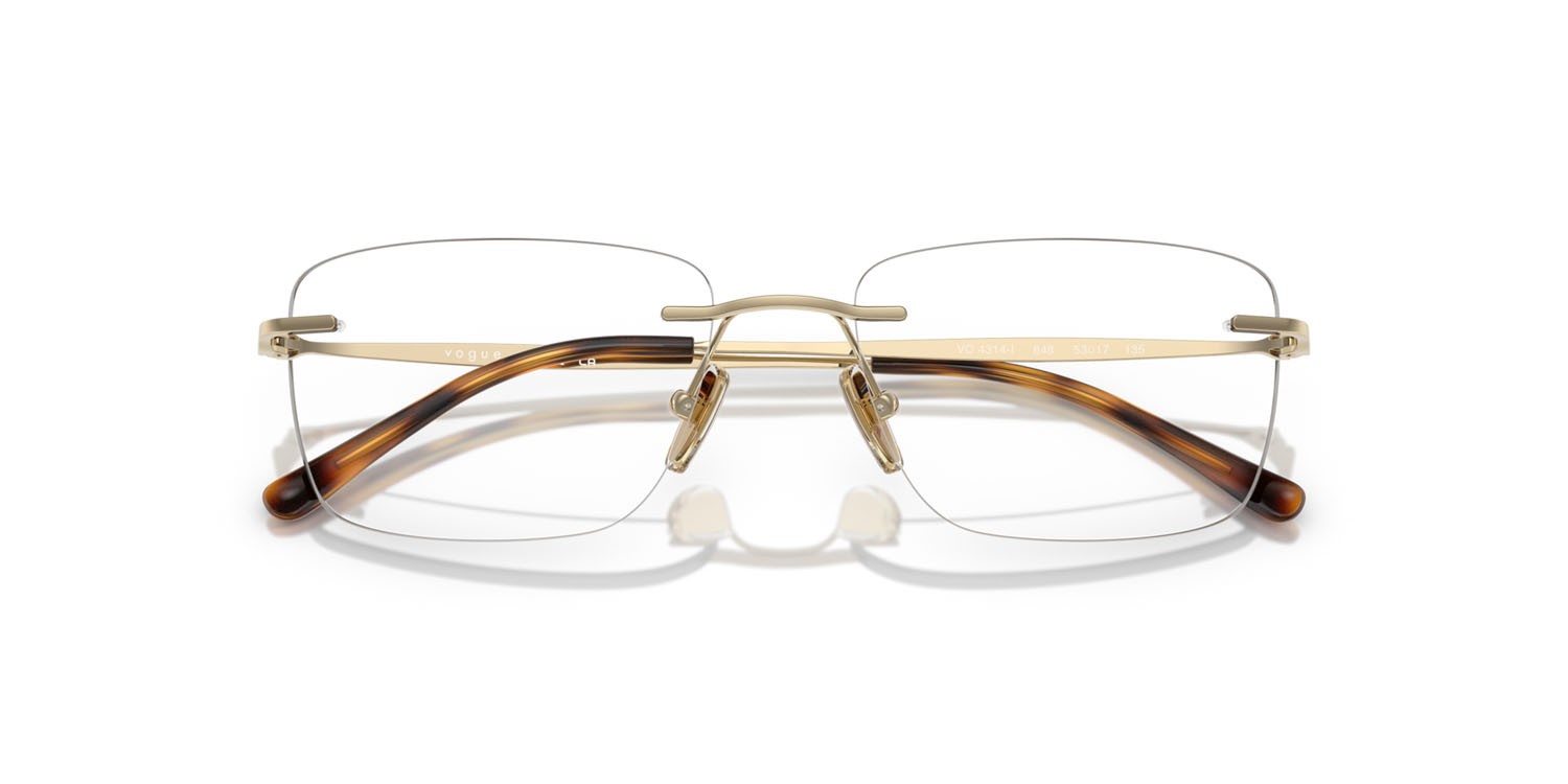 Eyeglasses Vogue VO 4314I (848) color oro pallido shape square lenses lente demo