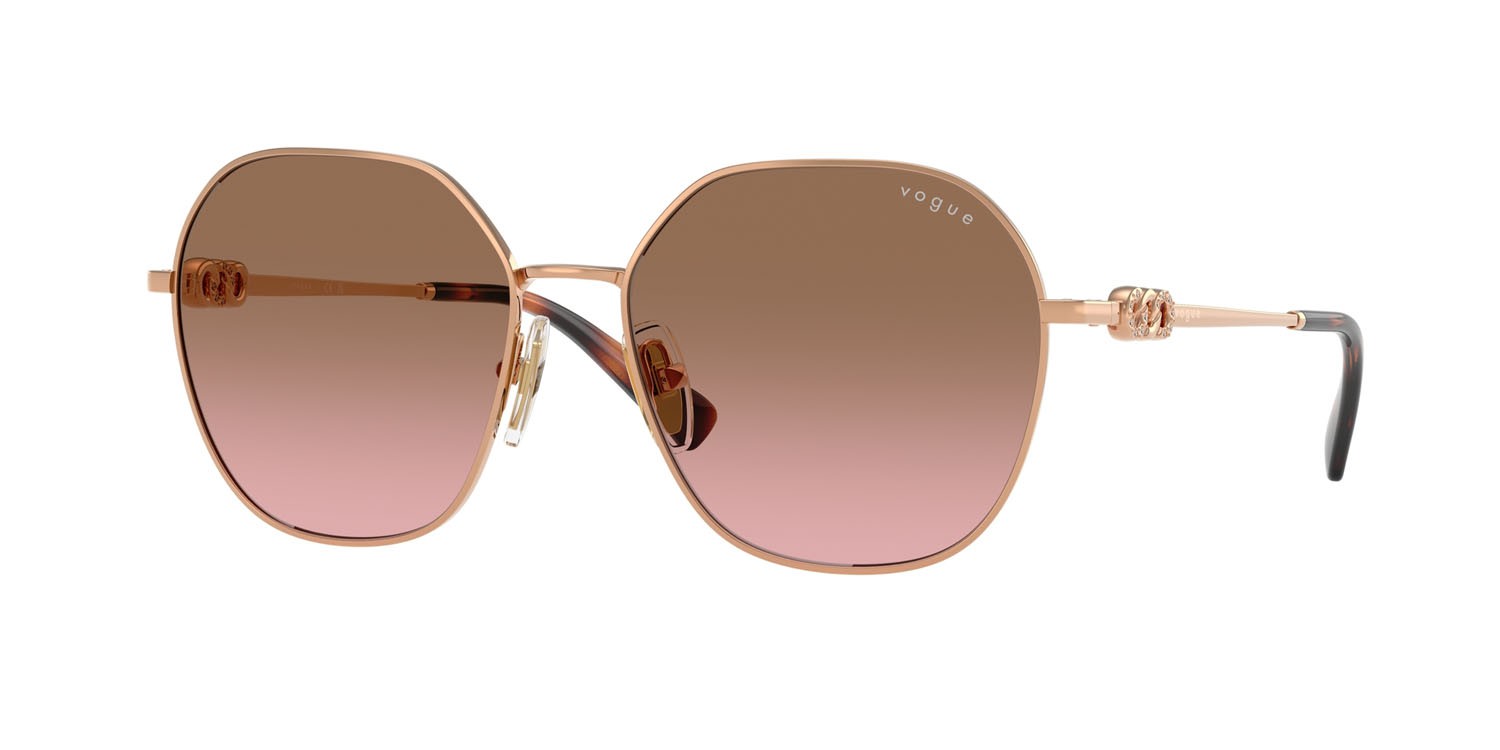 Sunglasses Vogue VO 4318SB (515214) color oro rose shape irregular lenses rosa sfumato marrone