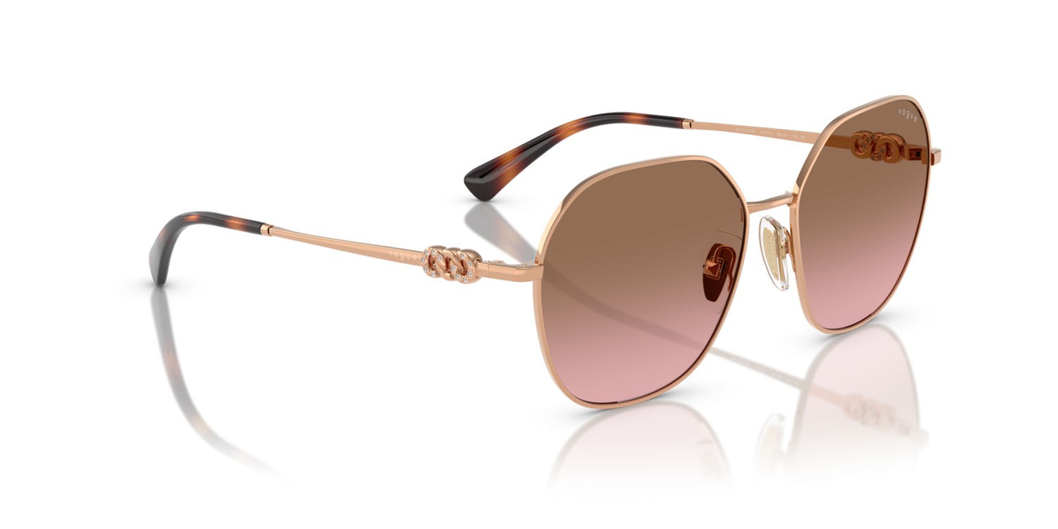 Sunglasses Vogue VO 4318SB (515214) color oro rose shape irregular lenses rosa sfumato marrone