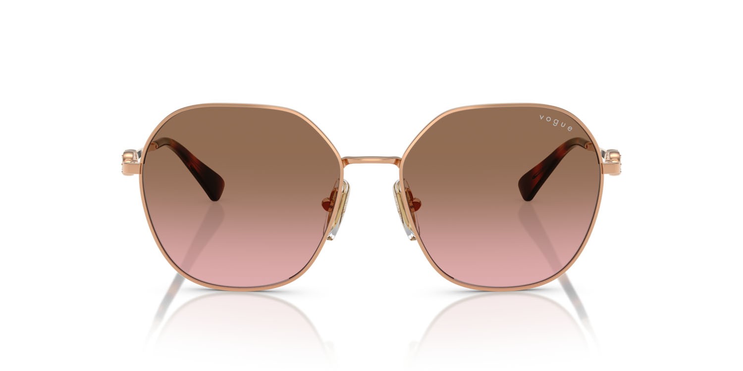 Sunglasses Vogue VO 4318SB (515214) color oro rose shape irregular lenses rosa sfumato marrone