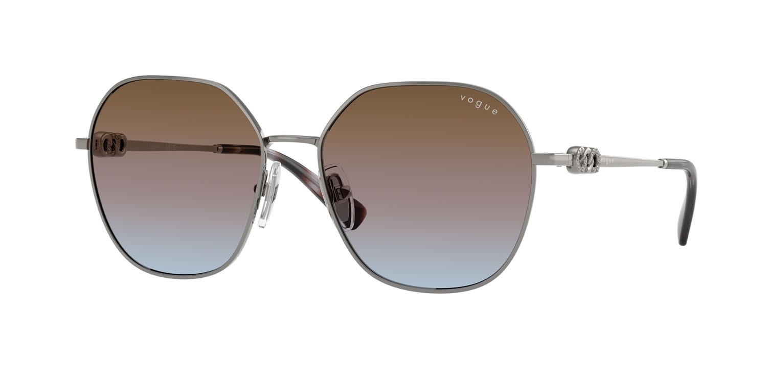 Occhiali da sole Vogue VO 4318SB (548/48) colore gunmetal forma irregolare lenti azure grad pink grad brown