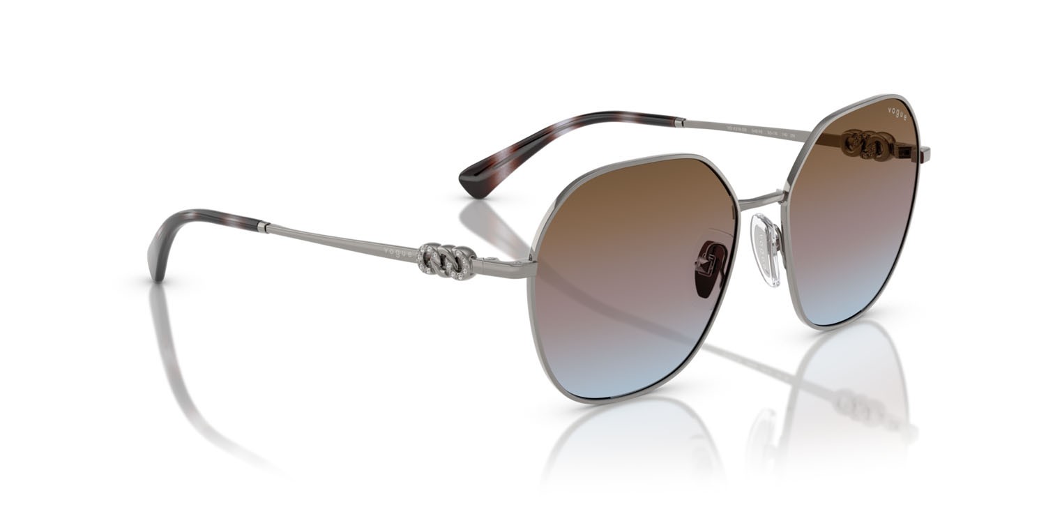 Occhiali da sole Vogue VO 4318SB (548/48) colore gunmetal forma irregolare lenti azure grad pink grad brown
